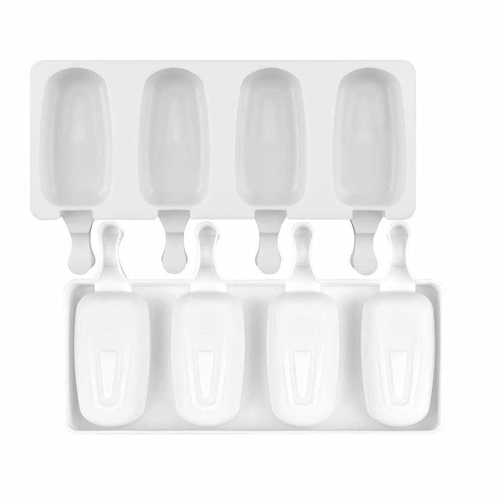 AWED 2 Pack 4 Cell Silicone Popsicle Molds for Homemade Ice Cream, Juice & Yogurt - BPA Free Reusable Lollipop Makers - Perfect for Kids Snacks, Summer Treats & Party Desserts