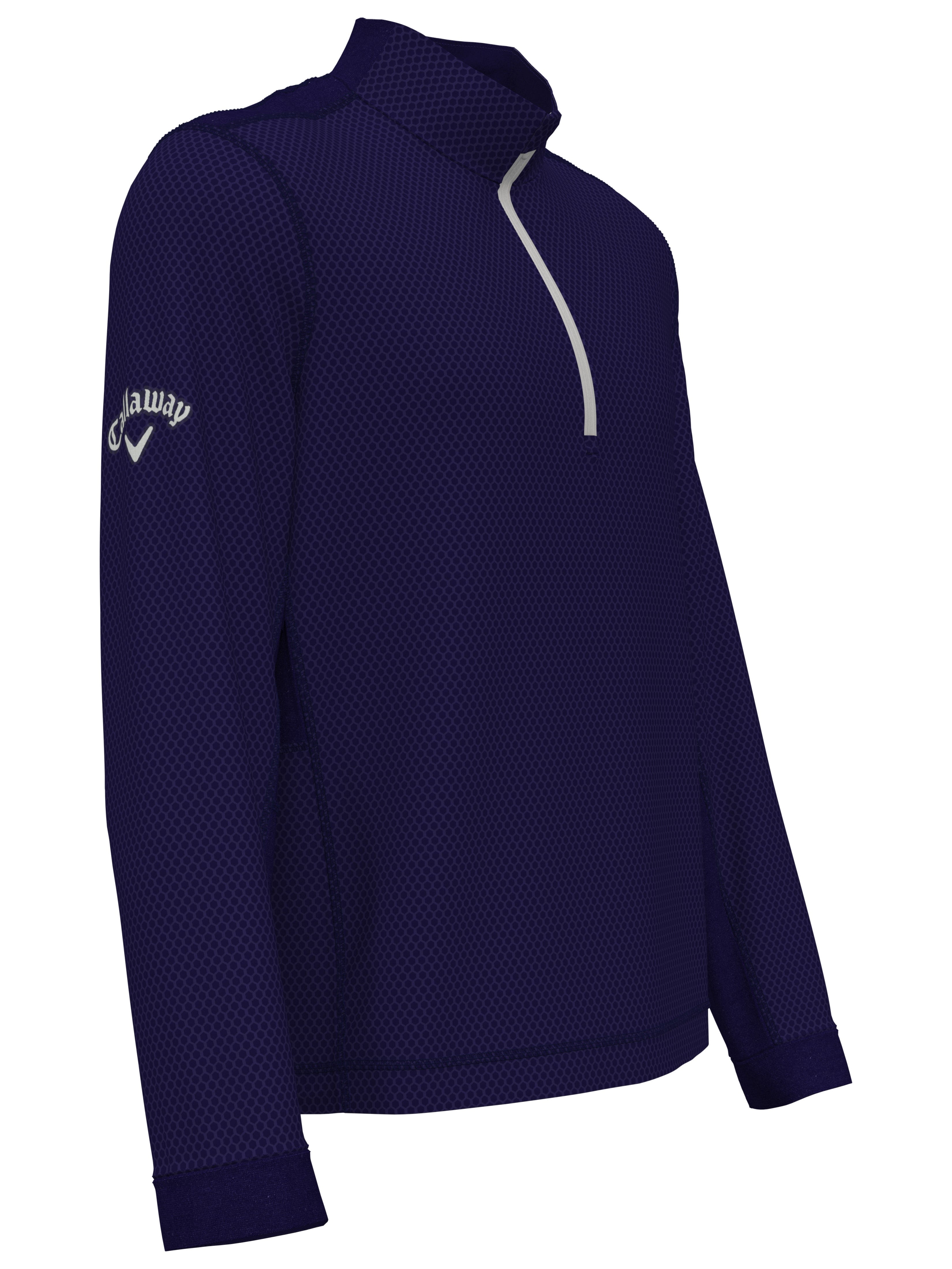 Men's Hexagon Textured 1/2 Zip Base Layer Golf Top - Moisture Wicking Thermal Shirt for Golf, Running & Outdoor Activities