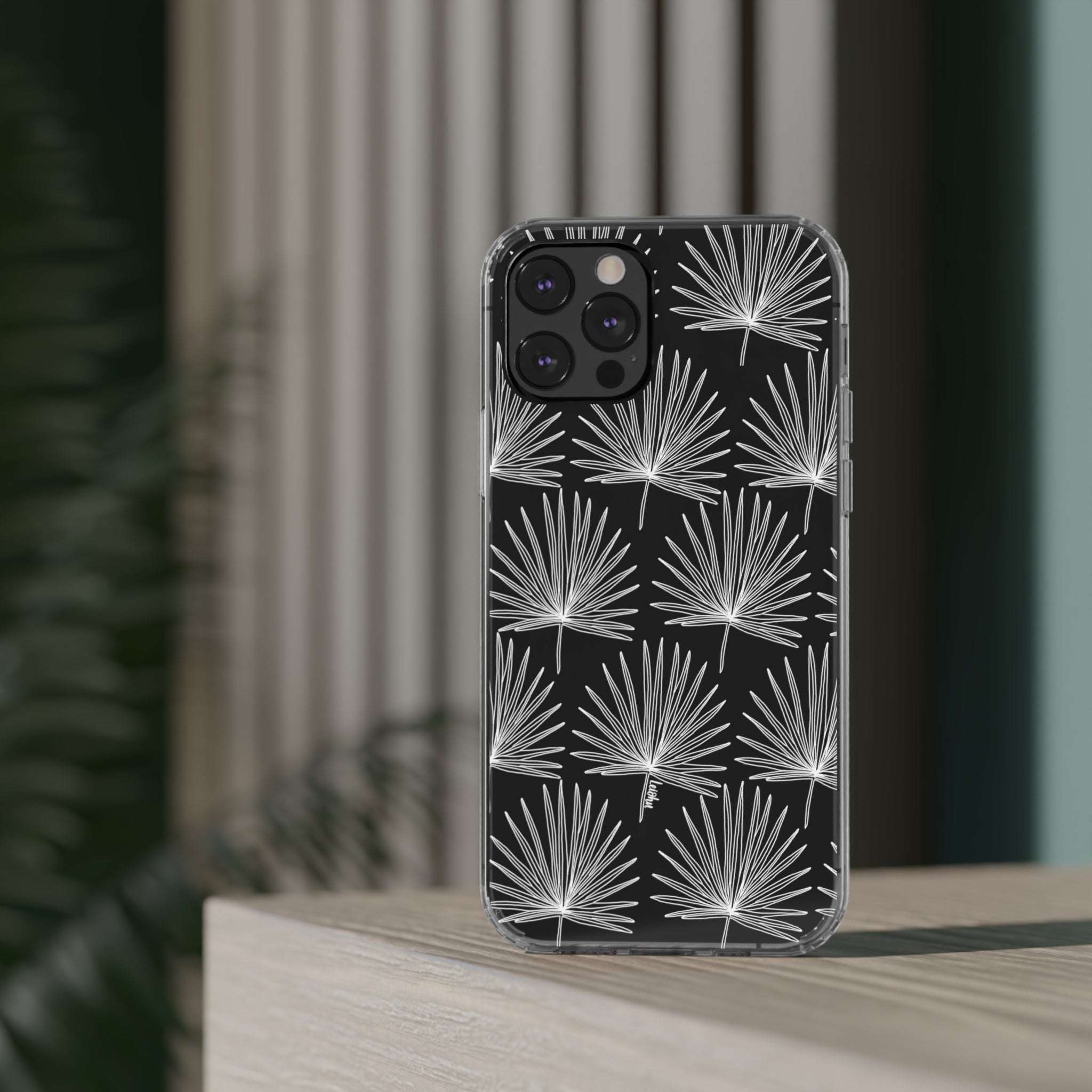 FAN PALM Clear Phone Case - Slim Protective Cover for iPhone 15/14/13/12/11 Pro Max XR XS - Durable Scratch-Resistant TPU Case - Perfect for Daily Use, Travel & Outdoor Activities