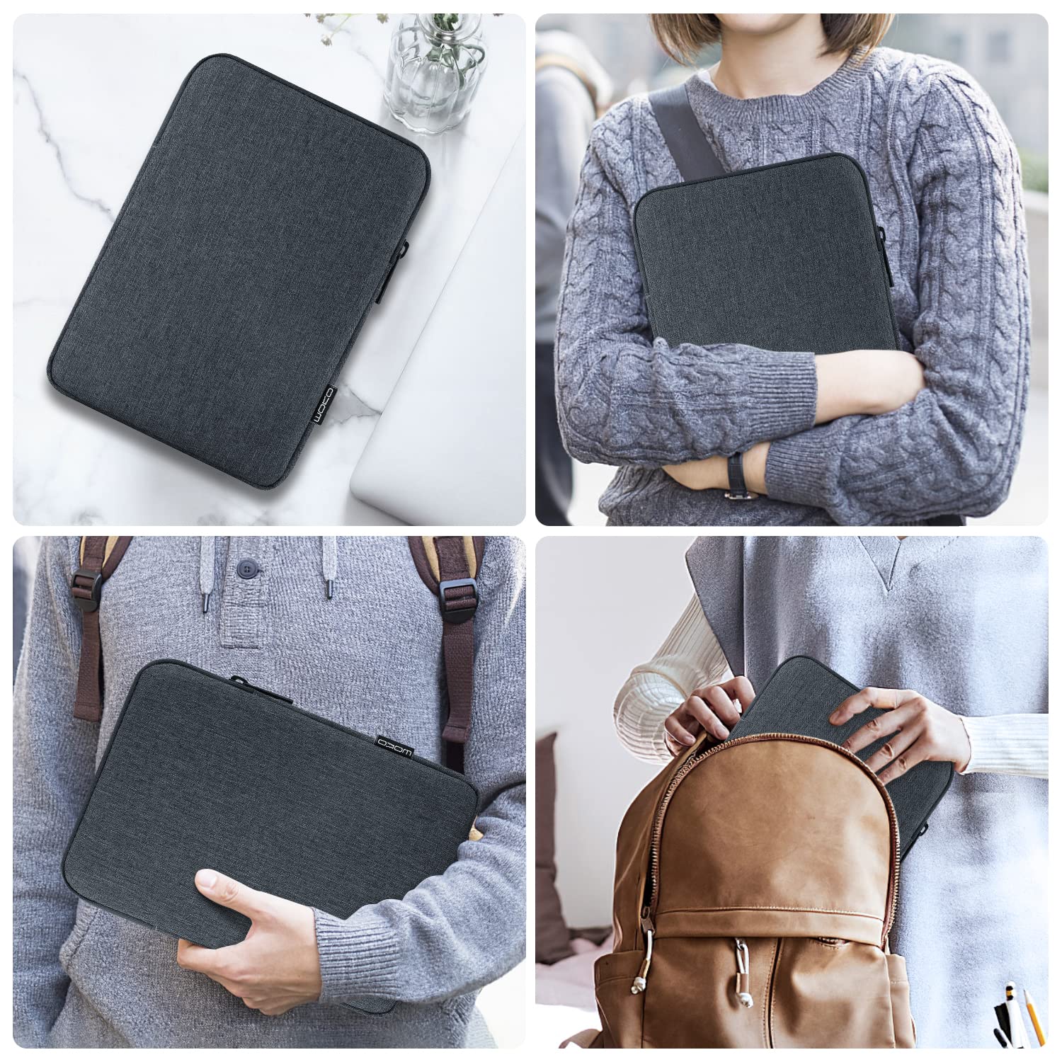 MoKo 9-11 Inch Tablet Sleeve Case for iPad Air/Pro (M3/M4/A16), iPad 10/9/8th Gen & Samsung Tab S8/S9 11