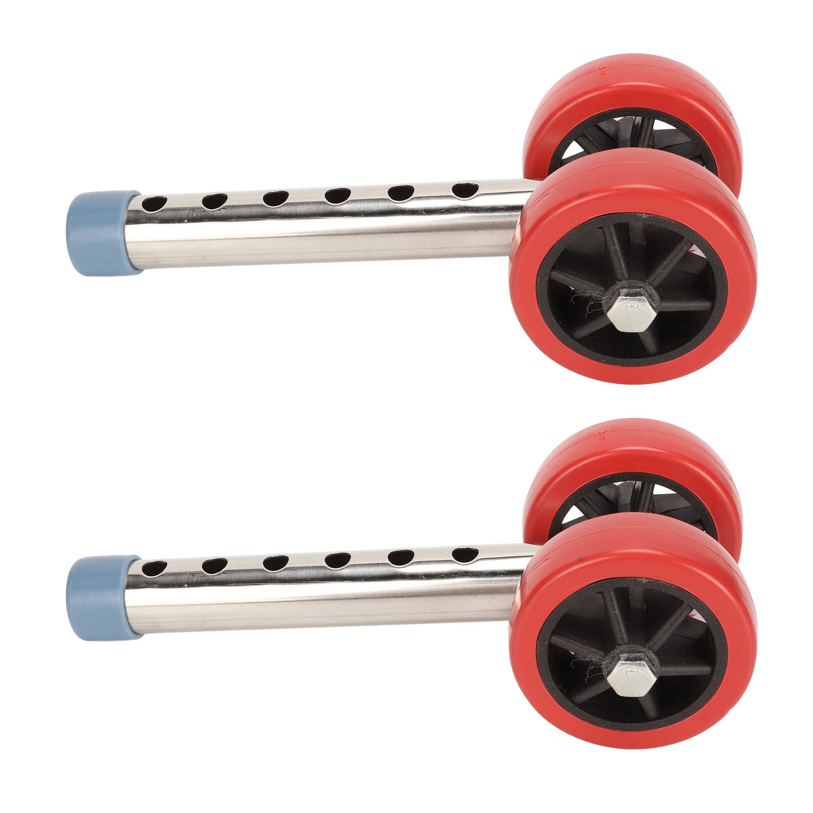 Heavy Duty Universal Walker Wheels Replacement Kit - Stainless Steel 6-Level Height Adjustable for Seniors & Mobility Assistance - Ideal for Indoor & Outdoor Use on Carpet, Tile, and Pavement