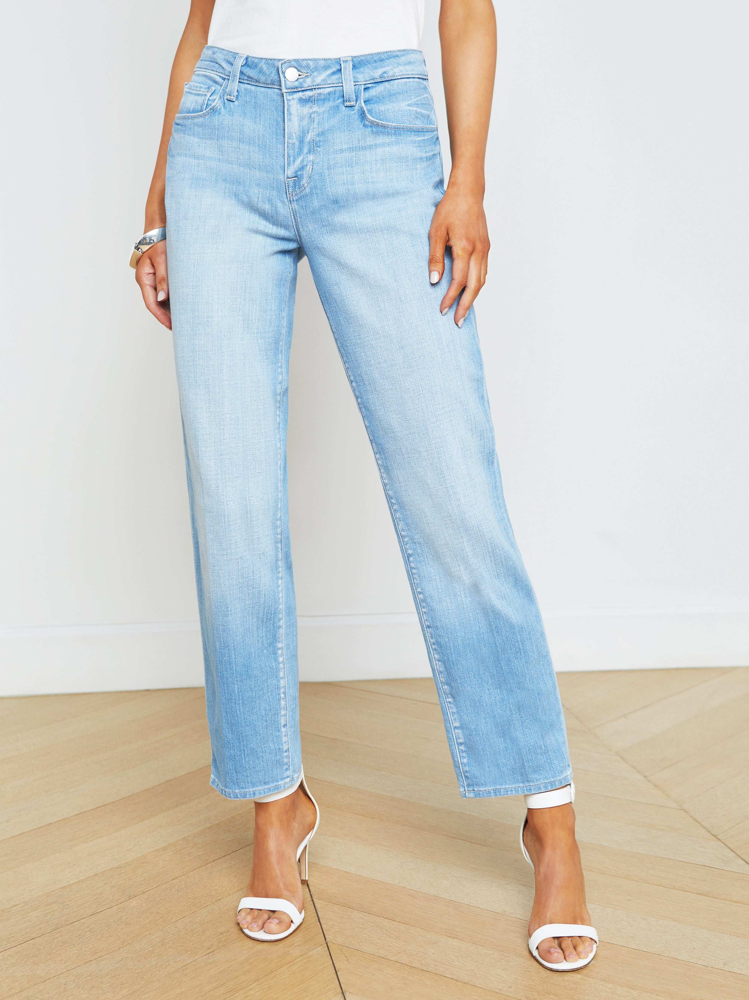 Marjorie Slouchy Straight Leg Jeans for Women - High Waist Comfort Stretch Denim Pants - Casual Everyday Wear for Office, Outing & Travel