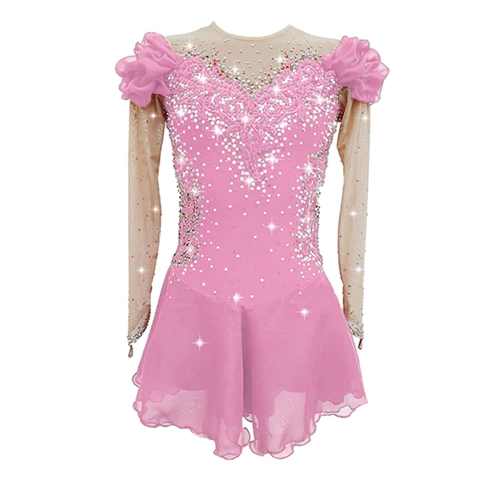 Girls & Women's Ice Skating Dress - Competition & Performance Wear for Teens - Training & Dance Skating Outfit - Perfect for Figure Skating, Ice Shows & Dance Practice