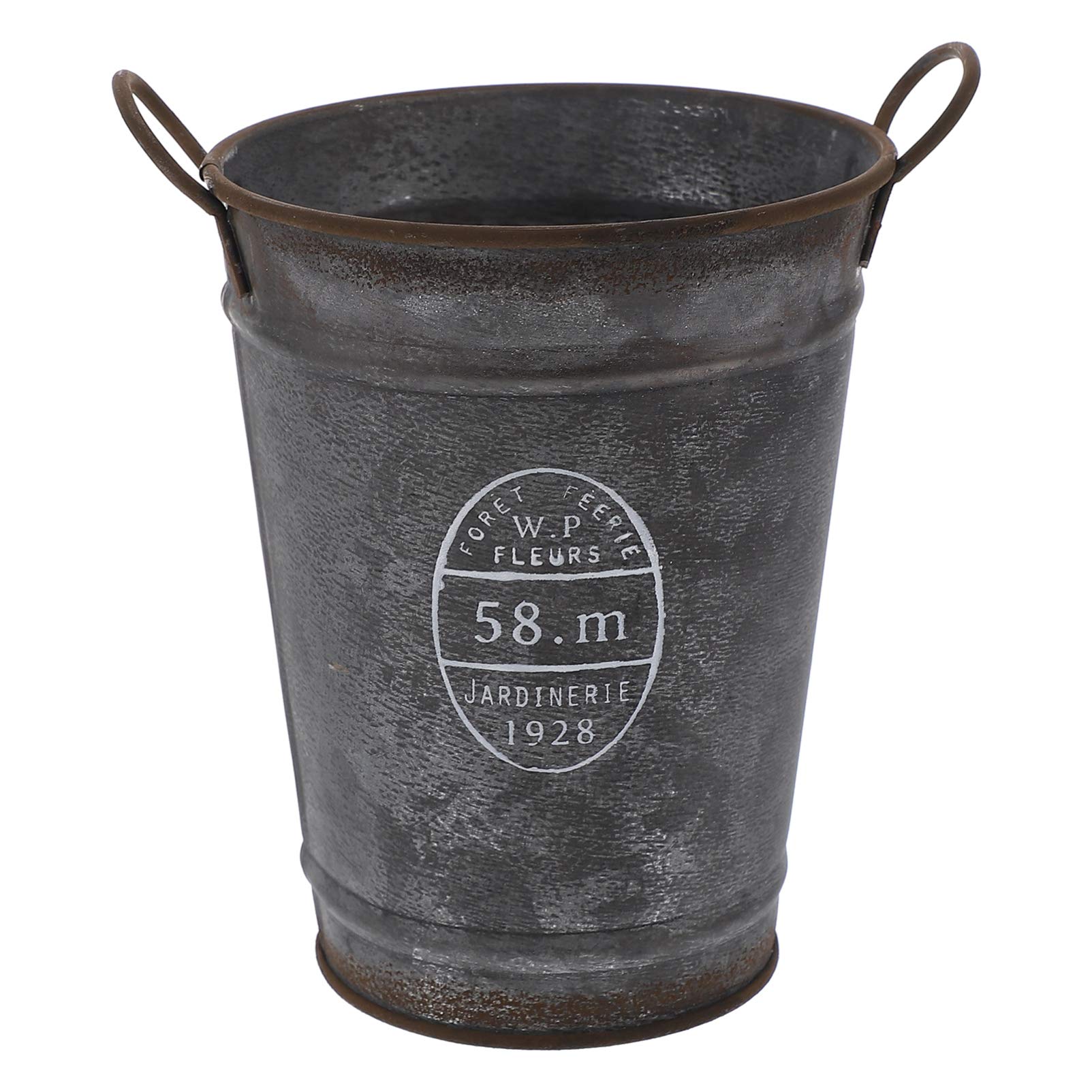 Vintage Metal Flower Vase - Green Galvanized Rustic Planter Pot for Indoor Plants, Milk Can Bucket Pail | Perfect for Home Decor, Farmhouse Style, Wedding Centerpiece & Garden Display
