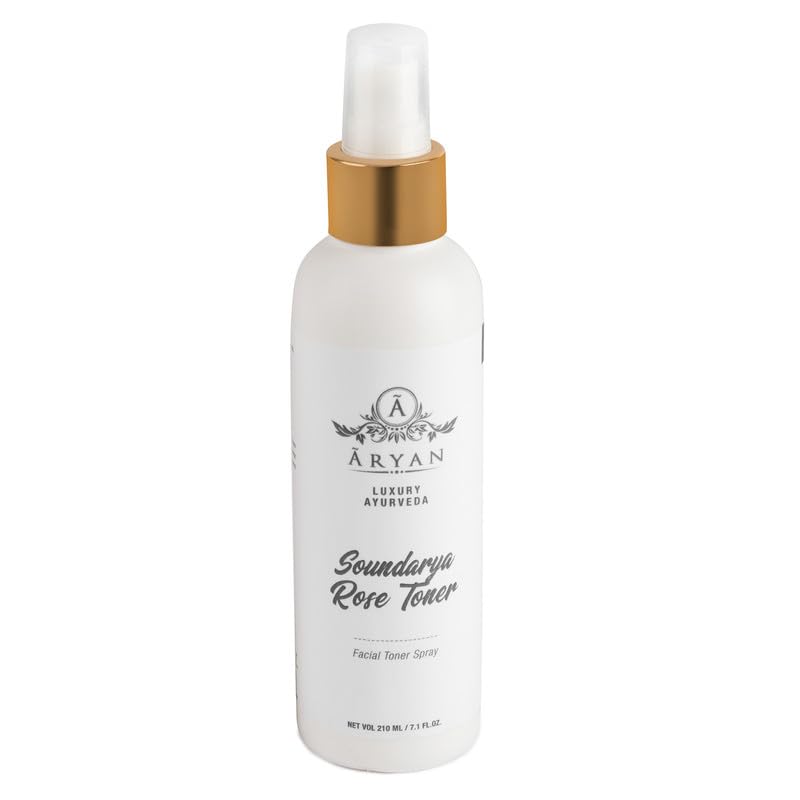 ARYAN Soundarya Rose Toner - 100% Vegan Natural Face Toner with Rosemary Extract | Paraben-Free, Anti-Acne Treatment for Men & Women | Hydrating & Purifying Skin Care (210ml) | Perfect for Daily Skincare Routine & Post-Shave Soothing