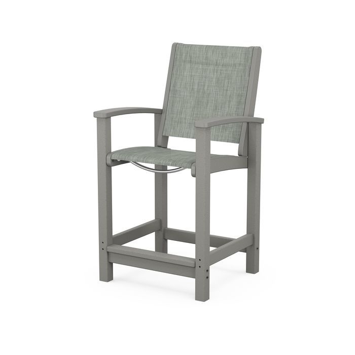 POLYWOOD Coastal Counter Chair - Durable Outdoor Bar Stool for Patio, Deck & Poolside - Weather-Resistant & Low Maintenance