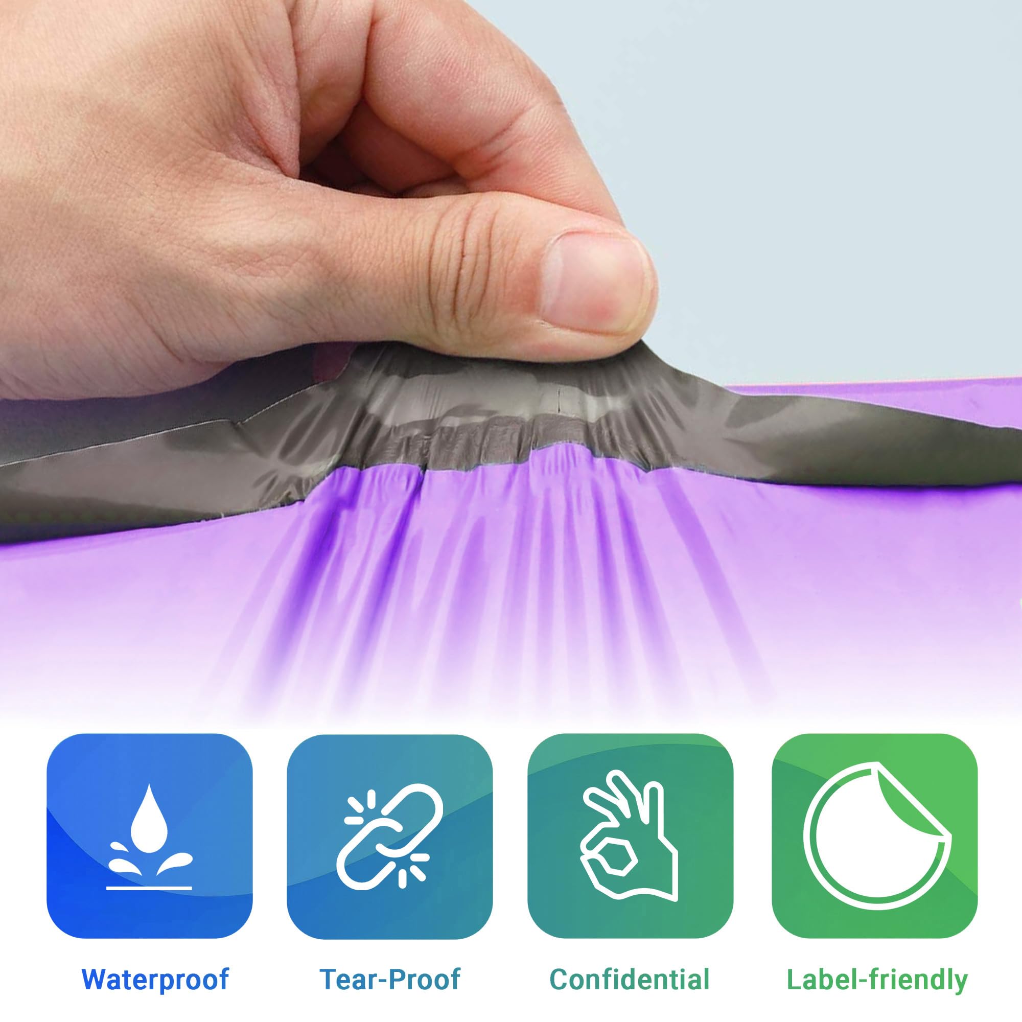 Purple Poly Mailers 7.5 x 10.5 Inches - 1000 Pack With Self-Seal Tape - Stretchy Waterproof Shipping Bags for Clothing, Apparel & Ecommerce - Perfect for Online Stores, Boutiques & Small Business Shipping