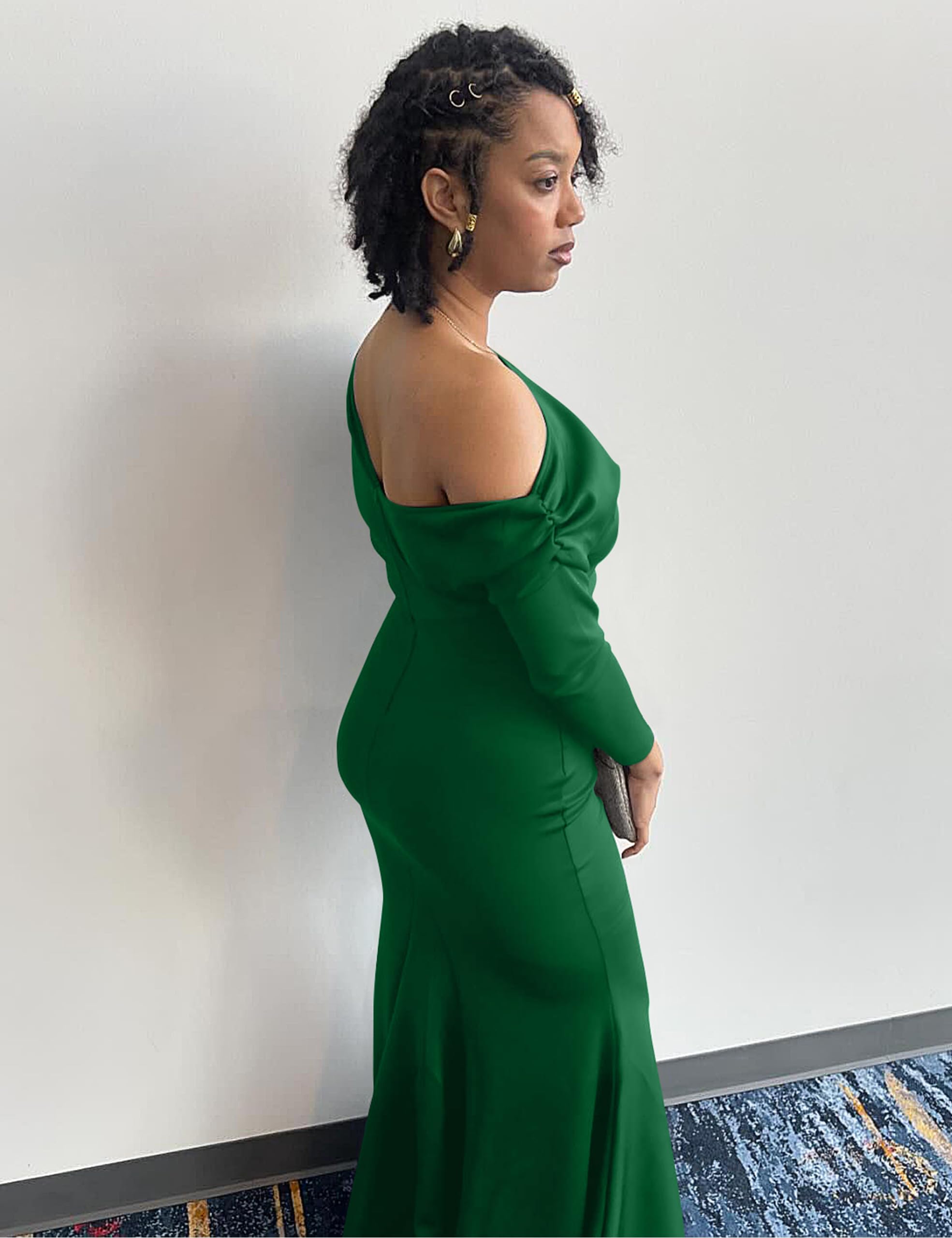YMDUCH Women's Sexy Elegant Long Sleeve Off Shoulder Bodycon Evening Dress - Perfect for Cocktail Parties, Prom, Wedding Guest & Formal Occasions