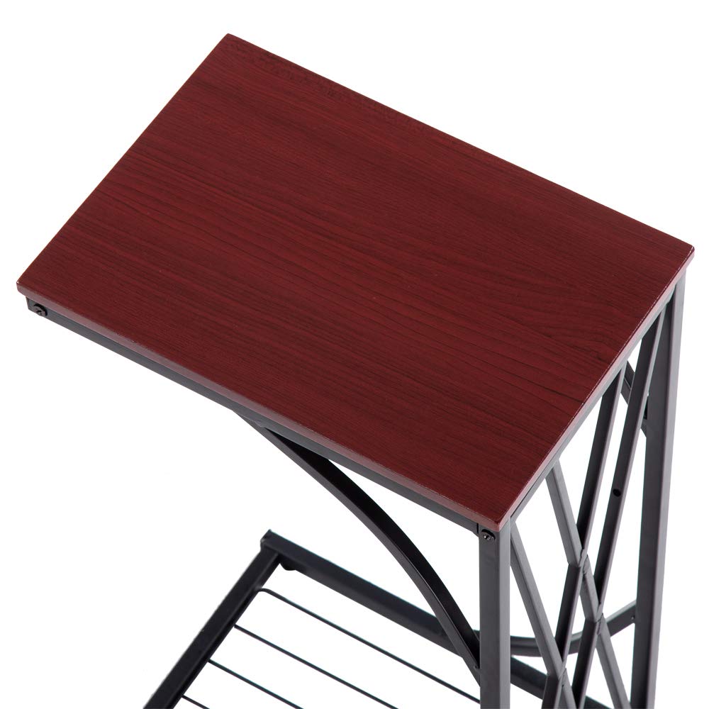 Modern C-Shaped Side End Table with Sturdy Metal Frame - Small Accent Table for Living Room, Bedroom, Study - Perfect for Holding Lamps, Books & Decor