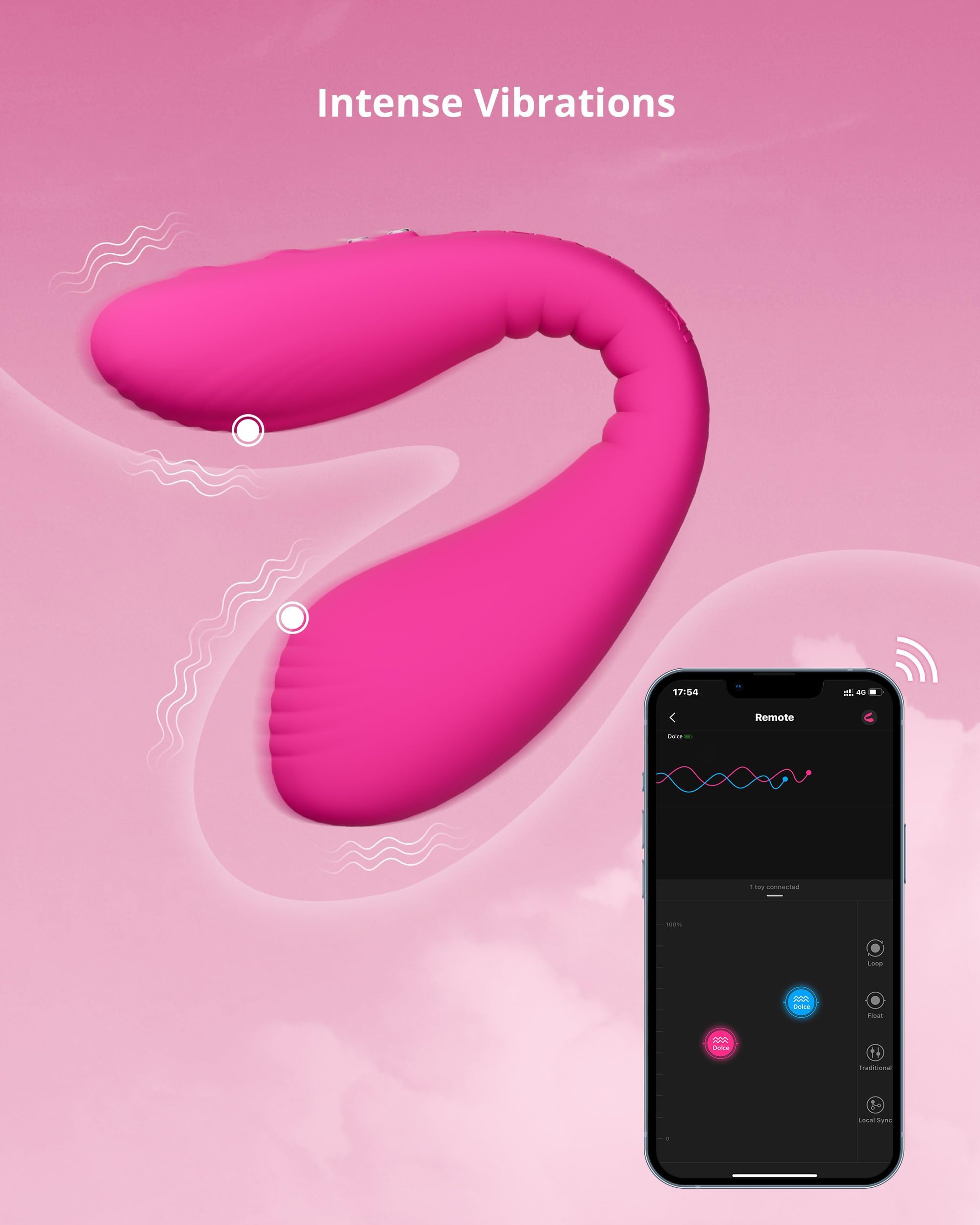 LOVENSE Dolce - Remote Control Vibrator for Women, Dual Stimulation G-Spot & Clitoris Vibrating Sex Toy with 10 Vibration Patterns - Adult Sex Toys for Couples Play, Long Distance Relationships & Solo Pleasure