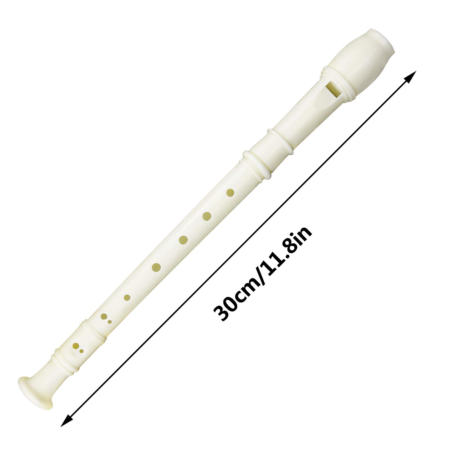 12 Pack German Style 8 Hole Soprano Recorders - White Plastic Descant Flute with Cleaning Rod | Perfect for Beginners, School Music Class, Graduation Gifts & Back to School Supplies | Classroom, Band Practice & Home Learning Instrument