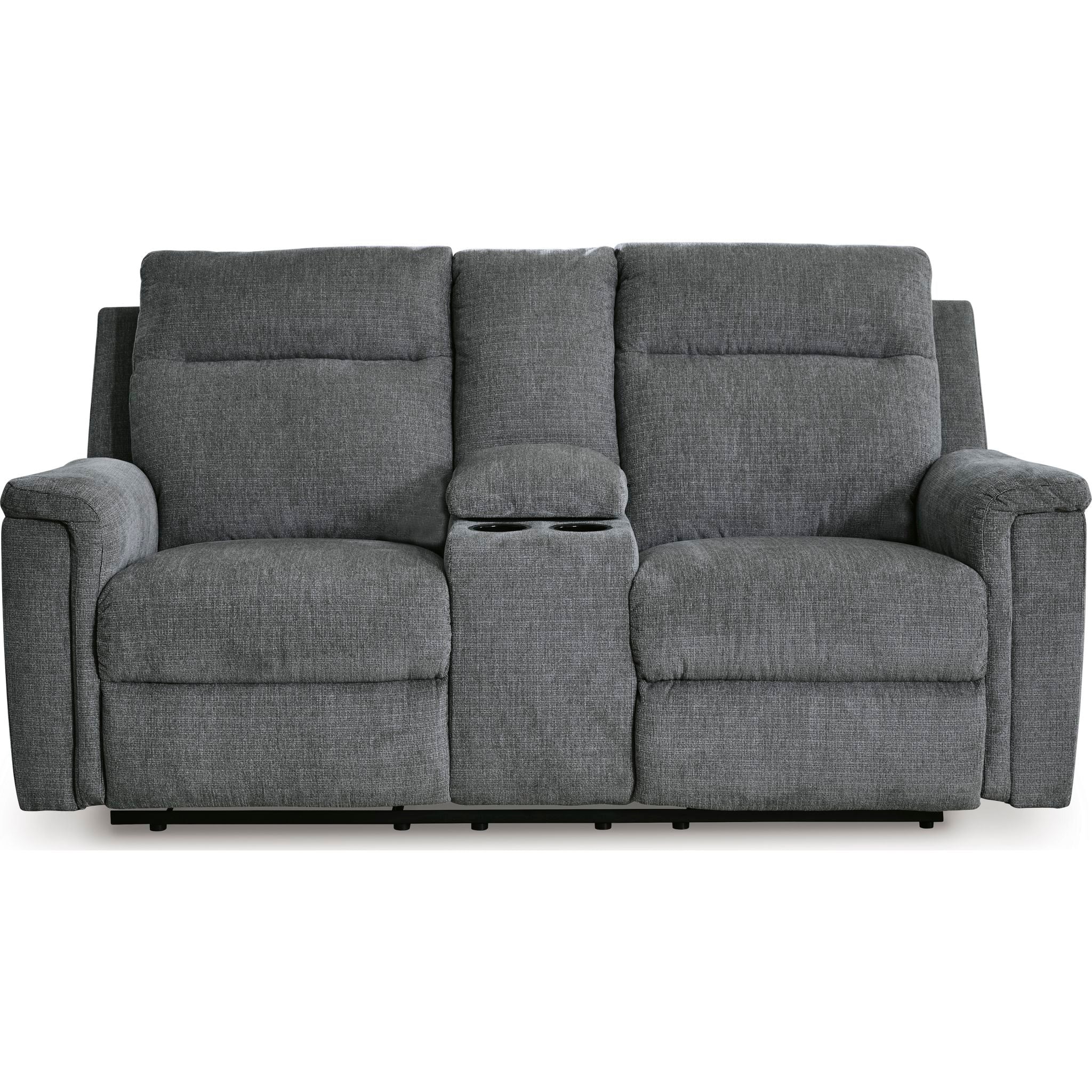 Barnsana Power Reclining Loveseat with Console - Modern Electric Recliner Sofa for Living Room, Home Theater & Family Room - Comfortable Dual Motor Couches with USB Charging & Cup Holders