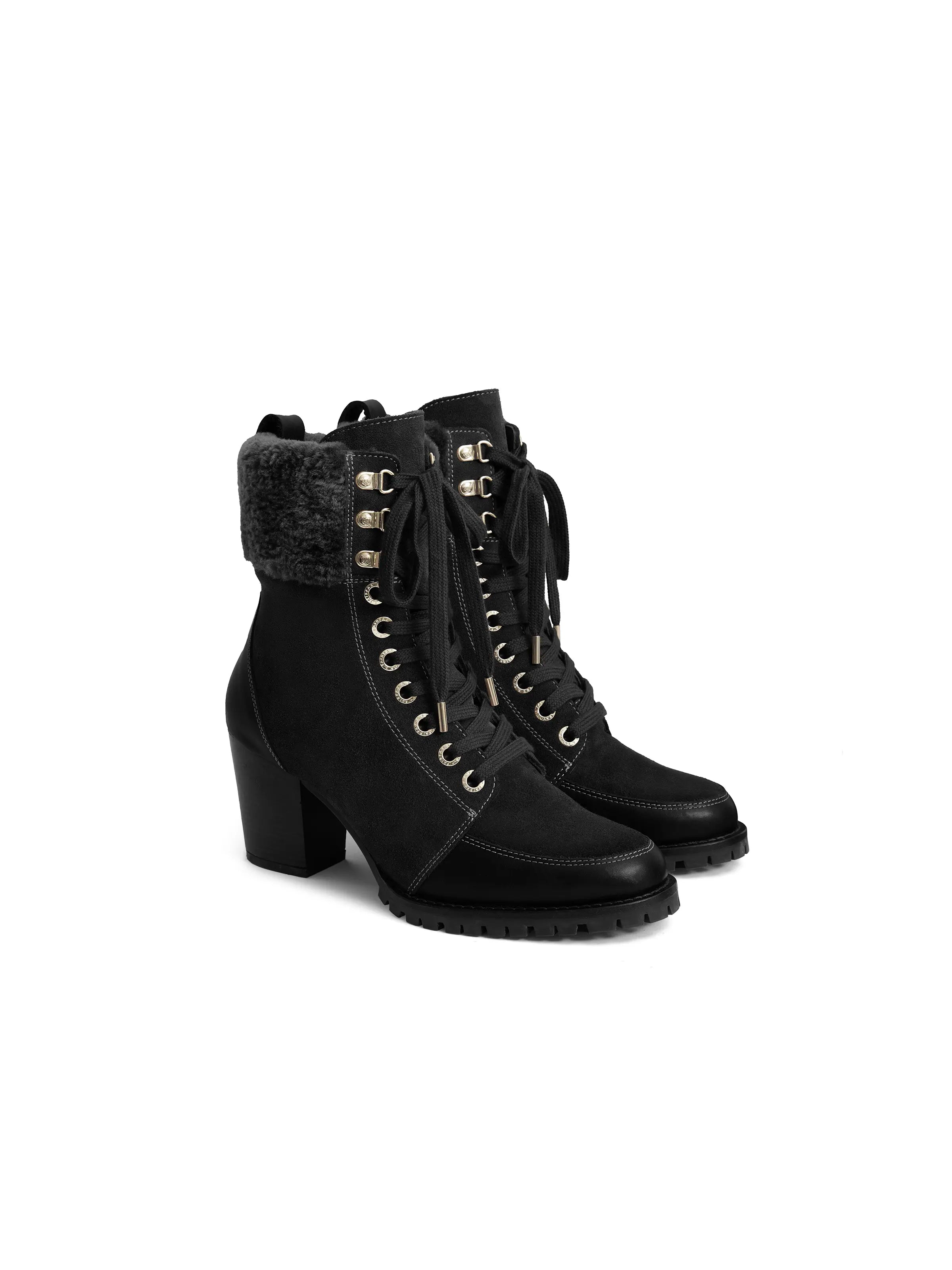 Black Suede Heeled Uxbridge Boots for Women - Stylish & Comfortable Dress Shoes for Work, Party & Night Out