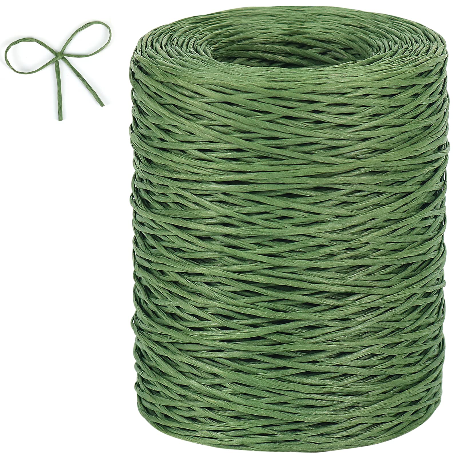 Tenn Well 656 Feet 2mm Green Floral Wire - Paper Covered Binding Wire for Flower Bouquets, Wreaths, Wedding Decorations | DIY Crafts, Christmas Ornaments, Crown Making & Garland Design (Perfect for Floral Arrangements & Holiday Decor)
