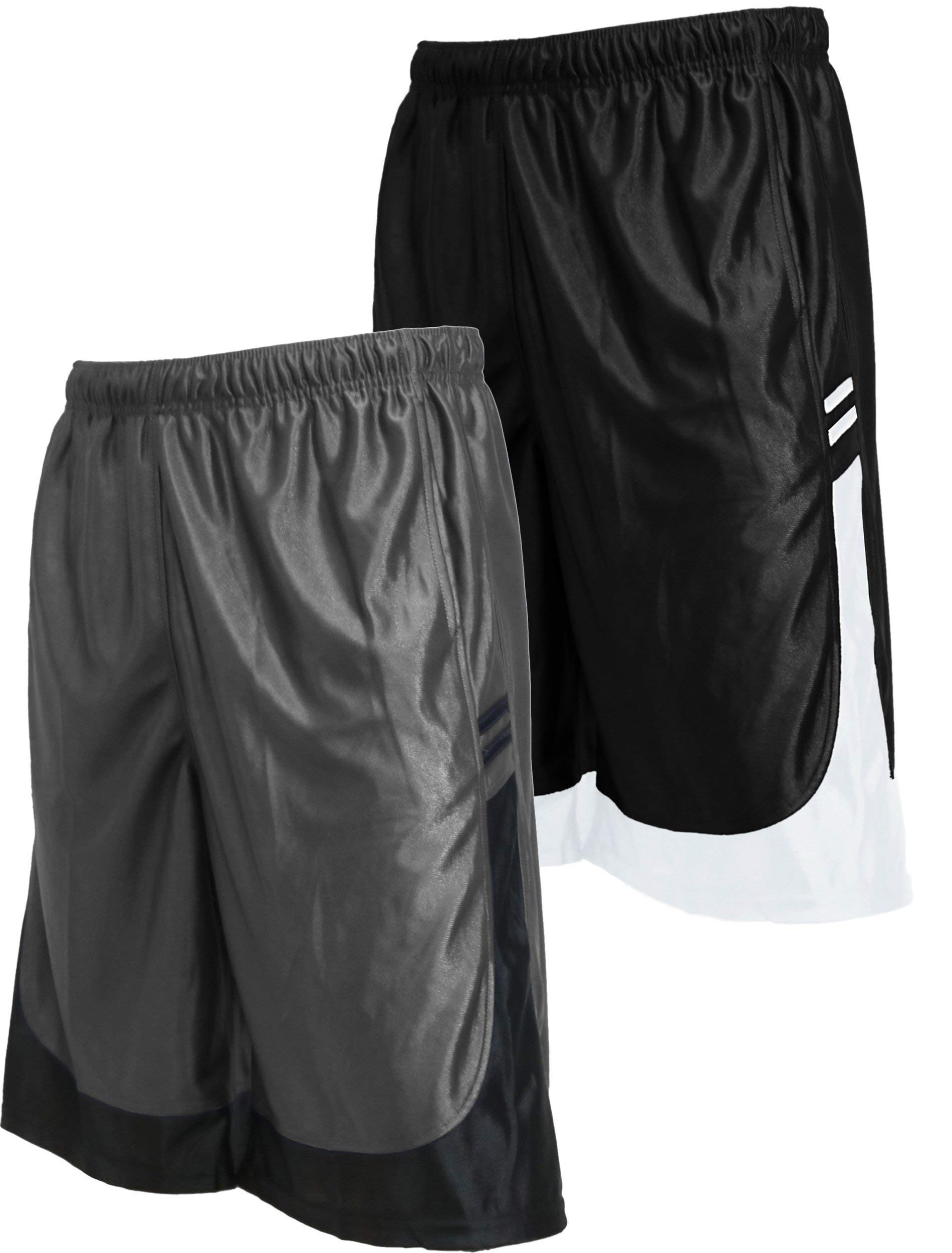 TL Men's Athletic Gym Workout Shorts with Pockets - Breathable Mesh & Stylish Dazzle Basketball Shorts for Running, Training & Casual Wear (Pack or Single Options)
