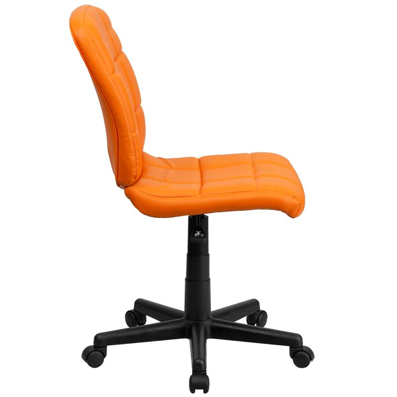 FLASH Clayton Mid Back Black Quilted Vinyl Swivel Task Office Chair with Arms - Ergonomic Desk Chair for Home Office, Computer Workstation & Conference Room