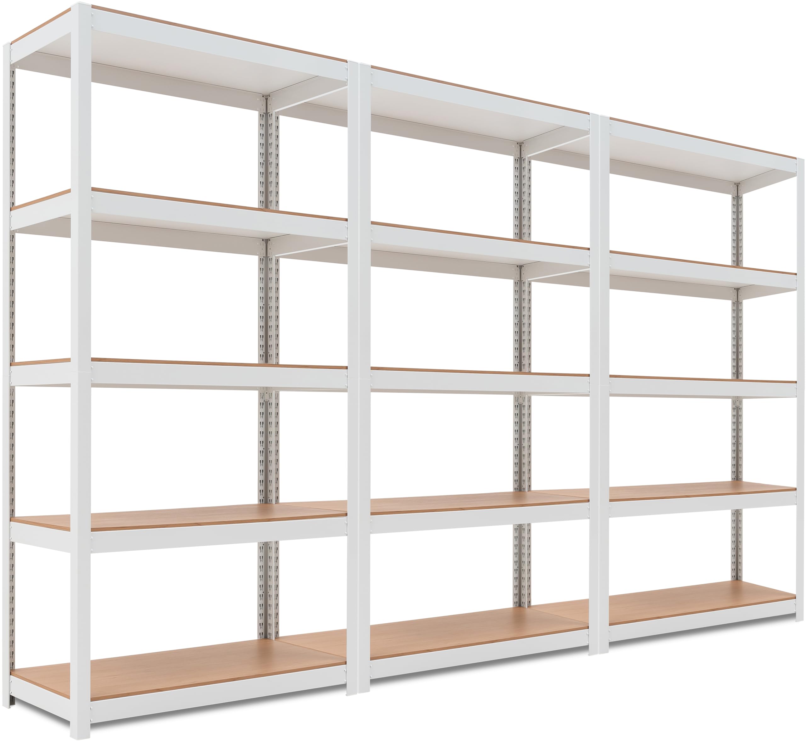 5-Tier Heavy Duty Boltless Metal Shelving Unit - Adjustable Storage Rack for Kitchen, Garage, Pantry & Closet Organization (3-Pack) | Durable Laminated Shelves for Home & Office Storage Solutions