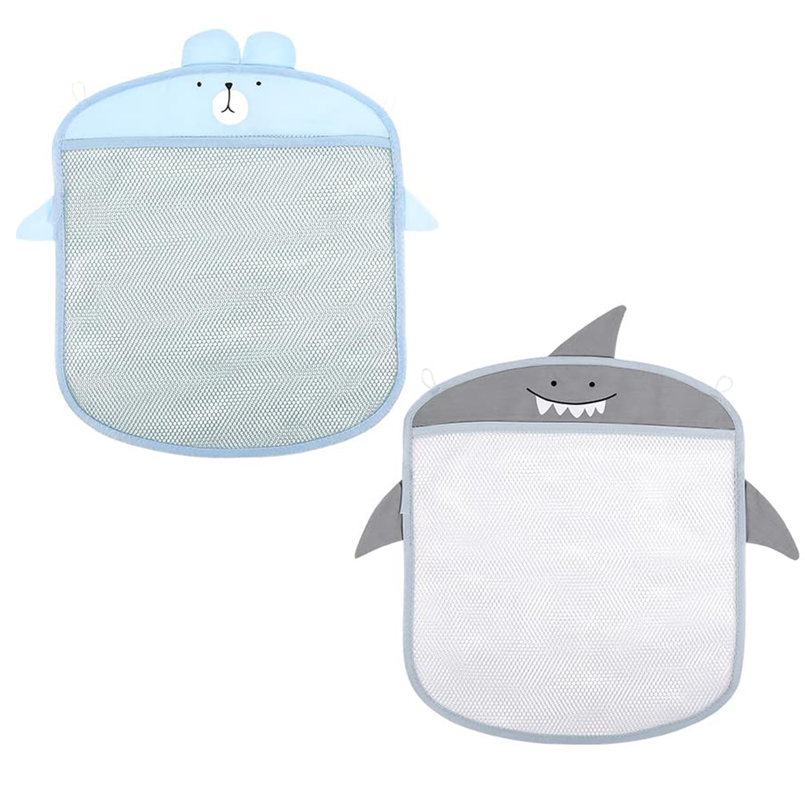 2-Pack Bath Toy Storage Net with 4 Adhesive Hooks - Organize Bathtub Toys & Keep Bathroom Clutter-Free - Perfect for Kids' Bath Time & Shower Organization