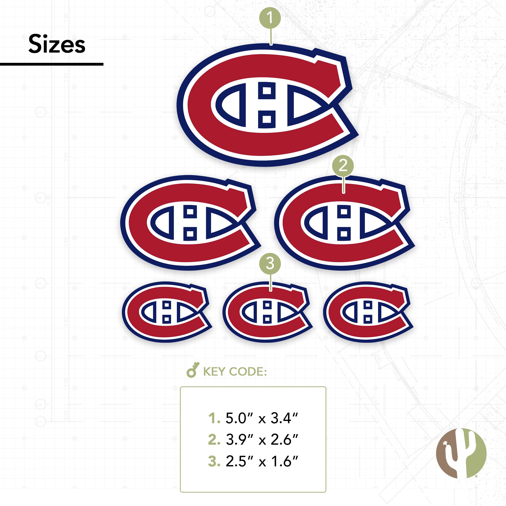 Montreal Canadiens NHL Hockey Team Vinyl Decal Sticker - Desert Cactus Design for Laptop, Water Bottle, Car & Scrapbook - Officially Licensed NHL Merchandise | Perfect for Hockey Fans & Sports Decor
