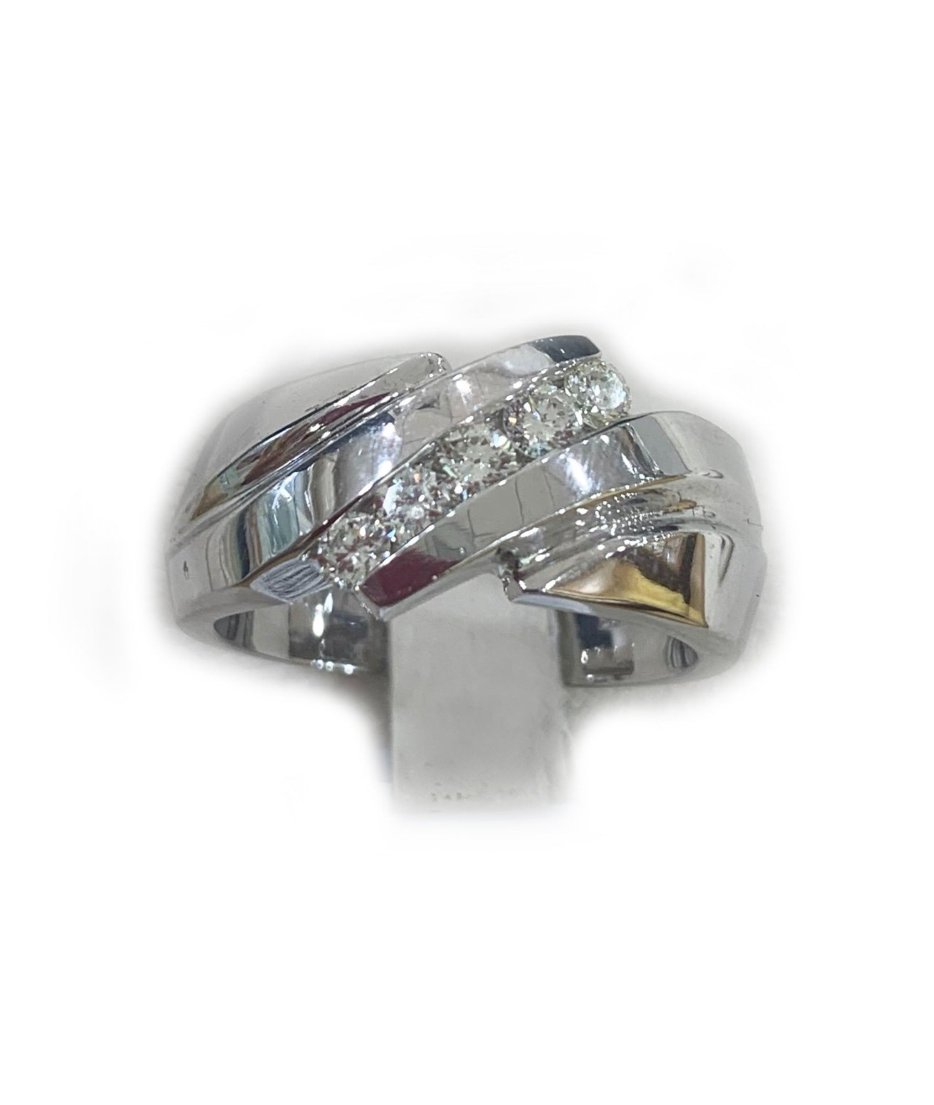 14K White Gold Men's Diamond Ring - Elegant Wedding Band & Anniversary Gift for Him - Perfect for Engagements, Proposals & Special Occasions