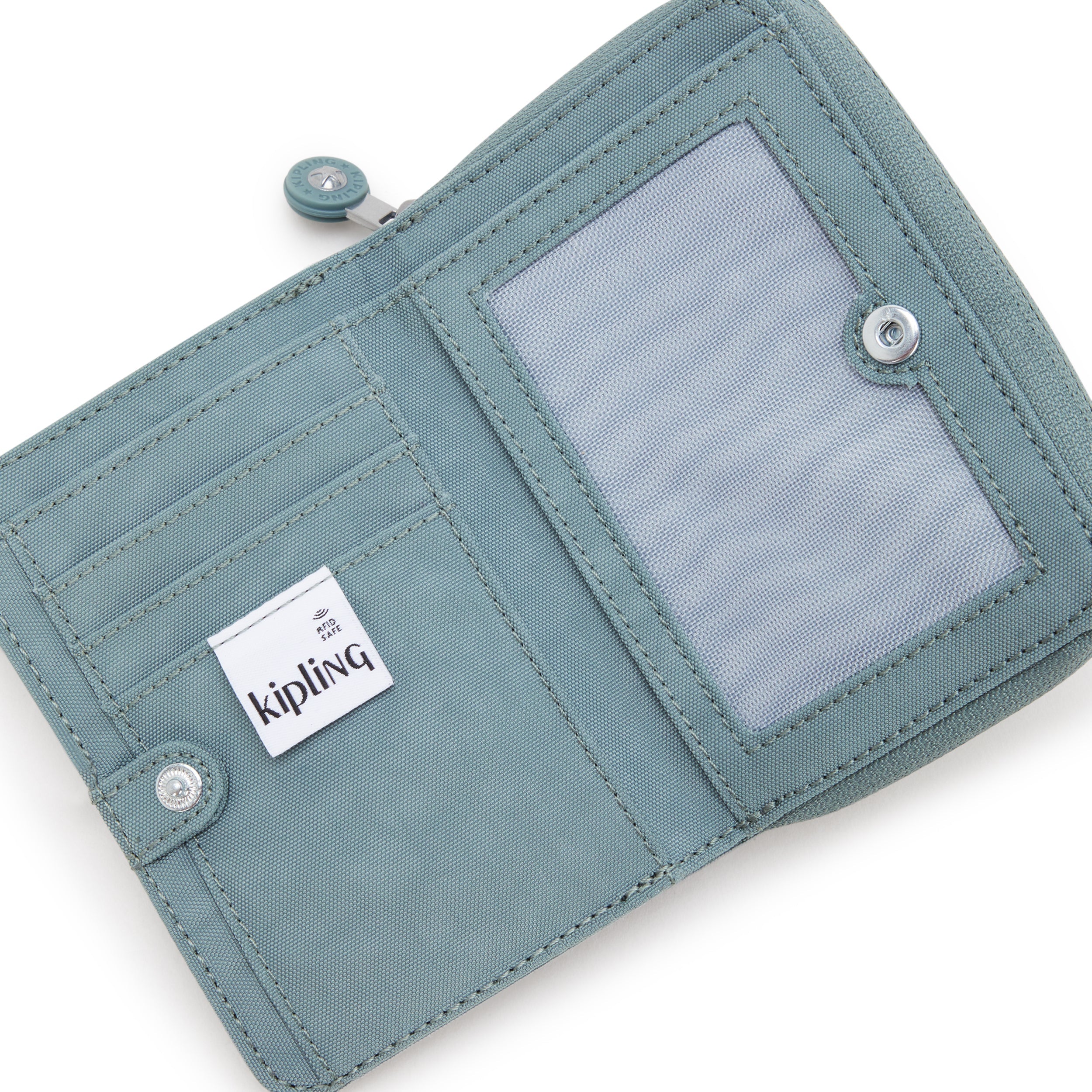 Kipling Money Love Small Wallet for Women - Compact RFID Blocking Crossbody Wallet in Relaxed Grey - Perfect for Travel, Shopping & Everyday Use