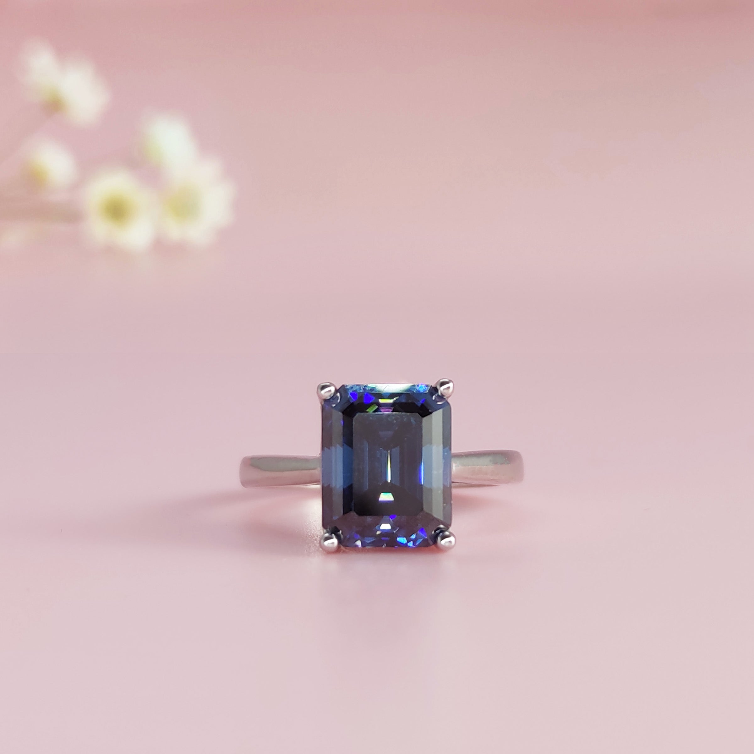 Emerald Cut Moissanite Ashes Ring - Elegant & Sparkling Jewelry for Women | Perfect for Memorial, Wedding & Special Occasions