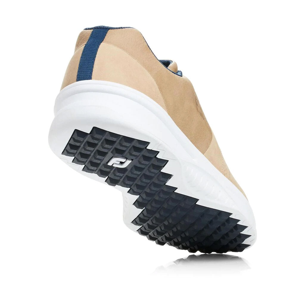 FootJoy Contour Casual Tan Men's Golf Shoes - Comfortable Spiked Golf Footwear for Walking Courses | Perfect for Weekend Golfers & Clubhouse Style