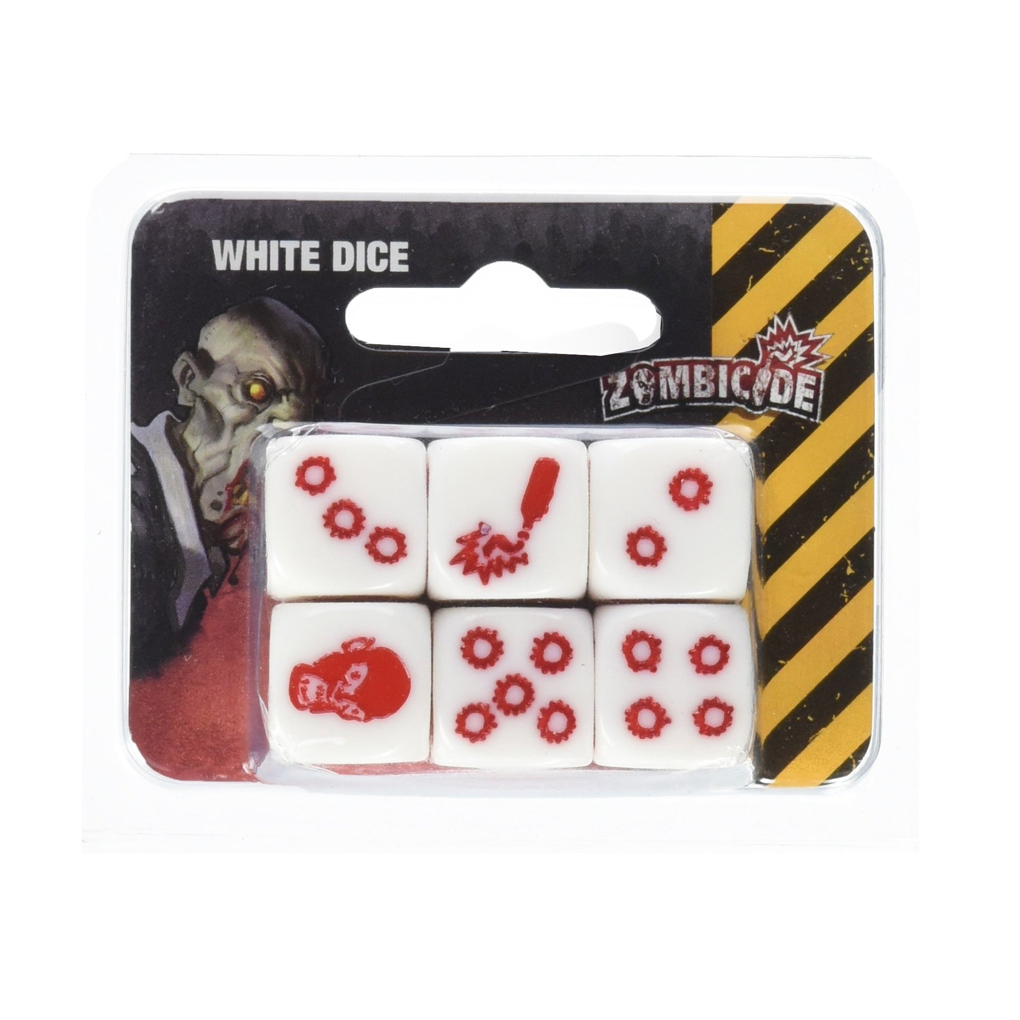 Zombicide: White Dice Set (6 Pieces) - Perfect for Board Game Nights and Zombie-Themed Parties