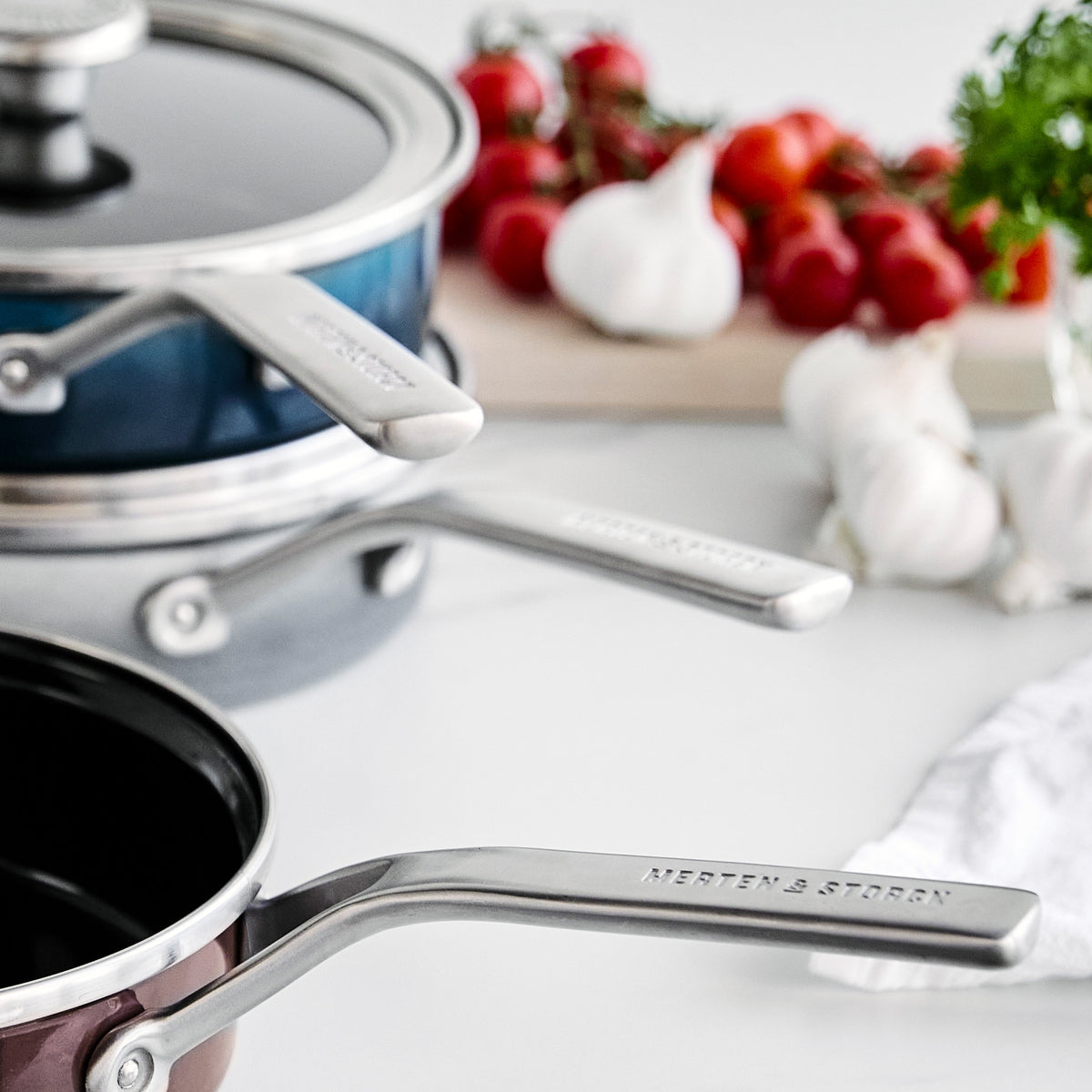 Premium Merten & Storck 2 Quart Enameled Steel Core Sauté Pan with Glass Lid - Nonstick, Oven Safe Cookware for Sauteing, Frying & Simmering - Aegean Teal Blue Kitchen Essentials for Home Chefs