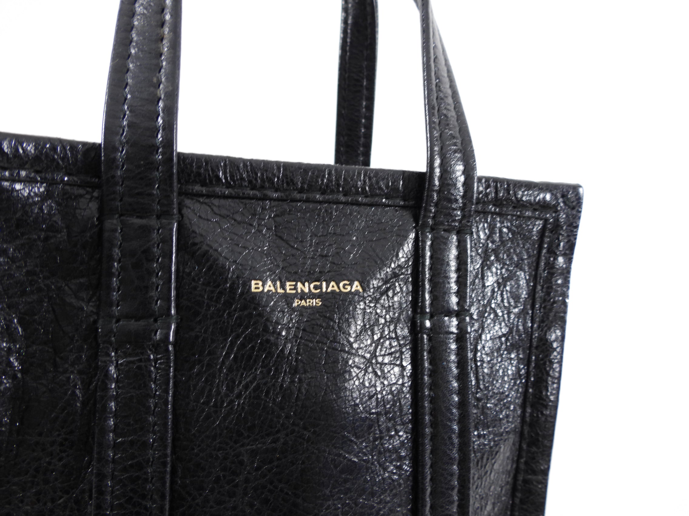Balenciaga Black XXS Bazar Crossbody Tote Bag for Women - Stylish Mini Shoulder Handbag for Daily Use, Travel & Shopping