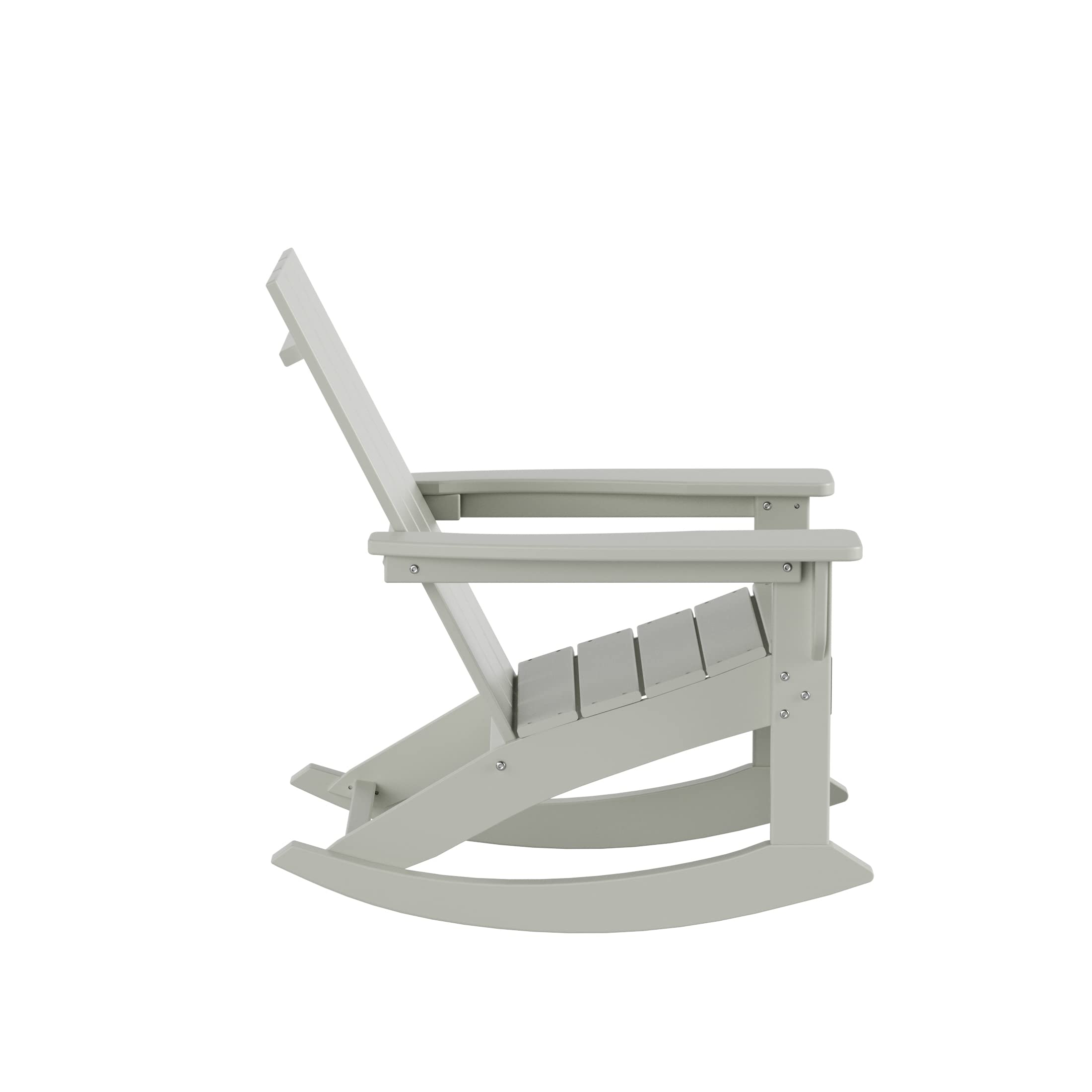 WO Home Furniture 2-Piece Adirondack Rocking Chair Set - All-Weather UV-Resistant Outdoor Patio Chairs (Sand Color) - Perfect for Backyard, Garden, Deck & Poolside Relaxation