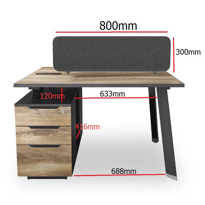 ARTO 2-Person Back to Back Workstation Desk with 2 Storage Cabinets - 1.2M Warm Oak & Black Finish - Perfect for Office, Home Workspace & Shared Workstations