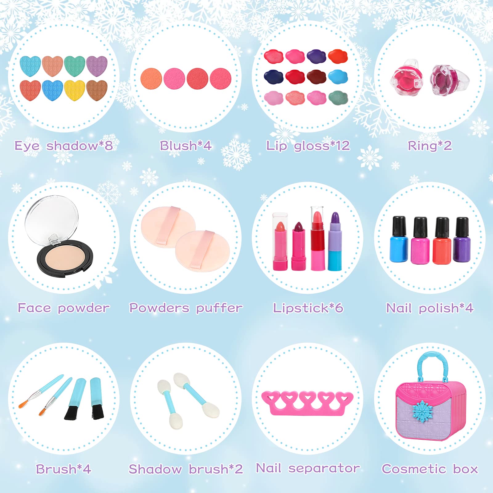 Barbie Makeup Kit for Girls - Non Toxic Easter & Christmas Gift for 4-10 Year Olds - Perfect for Dress Up & Role Play