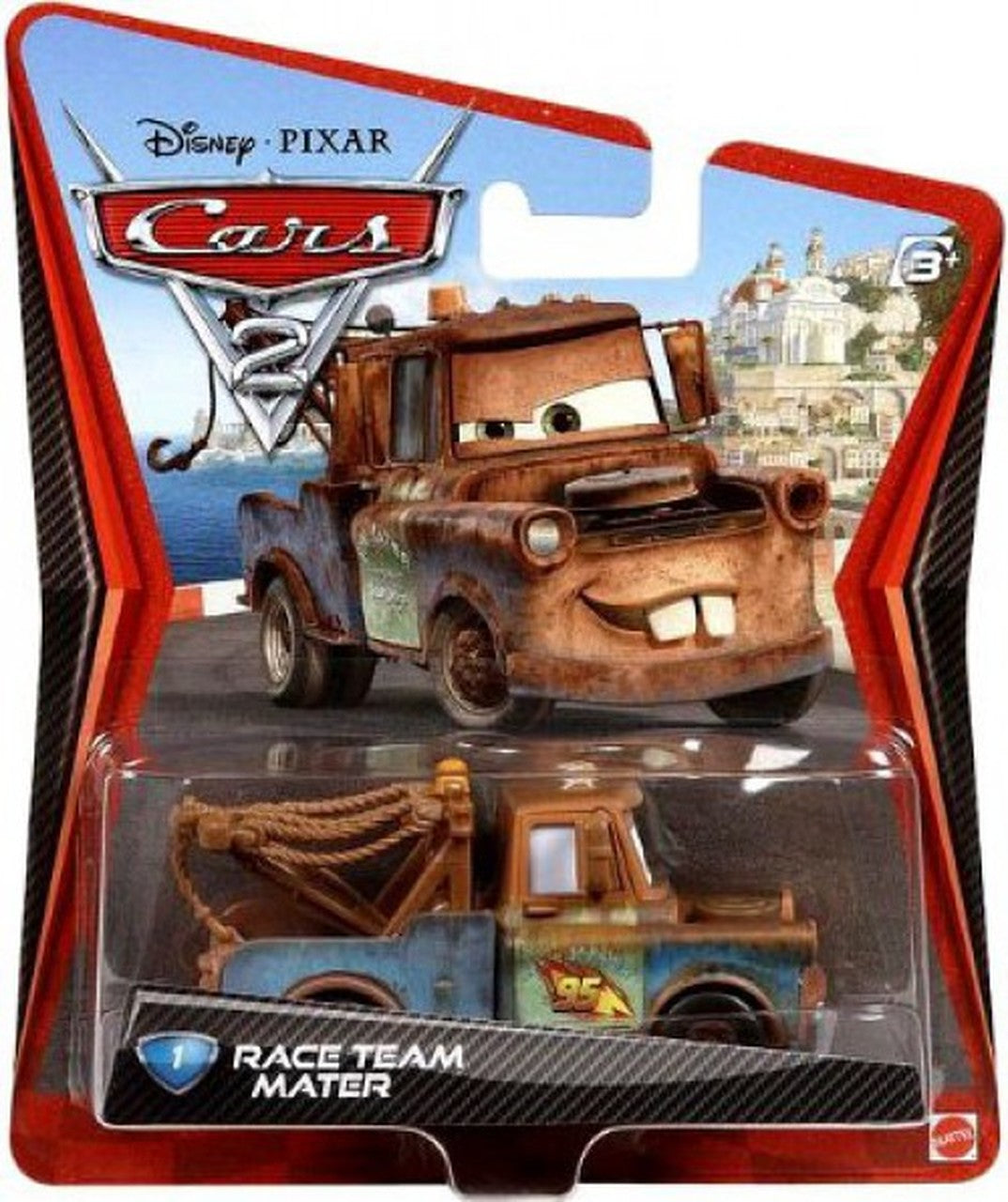 Disney Pixar CARS 2 Movie 1:55 Scale Die Cast Race Team Mater #1 Toy Car - Collectible Model for Kids & Adults, Perfect for Display, Play & Movie-Themed Parties