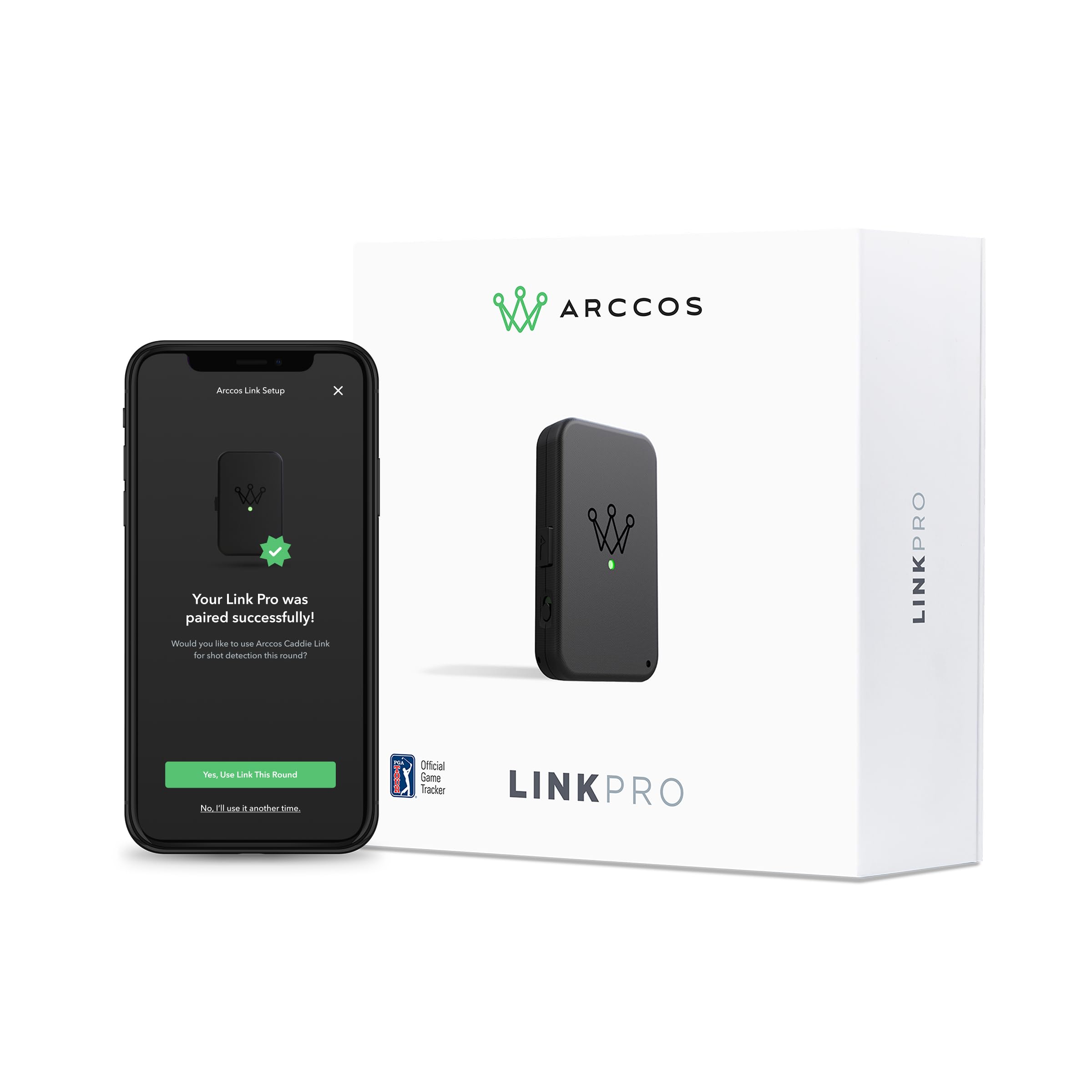 Arccos Link - Wireless Golf Swing Tracker | Phone-Free Golf Performance Monitor | Compatible with Arccos Smart Sensors & Smart Grips | Perfect for On-Course Game Analysis & Practice Sessions