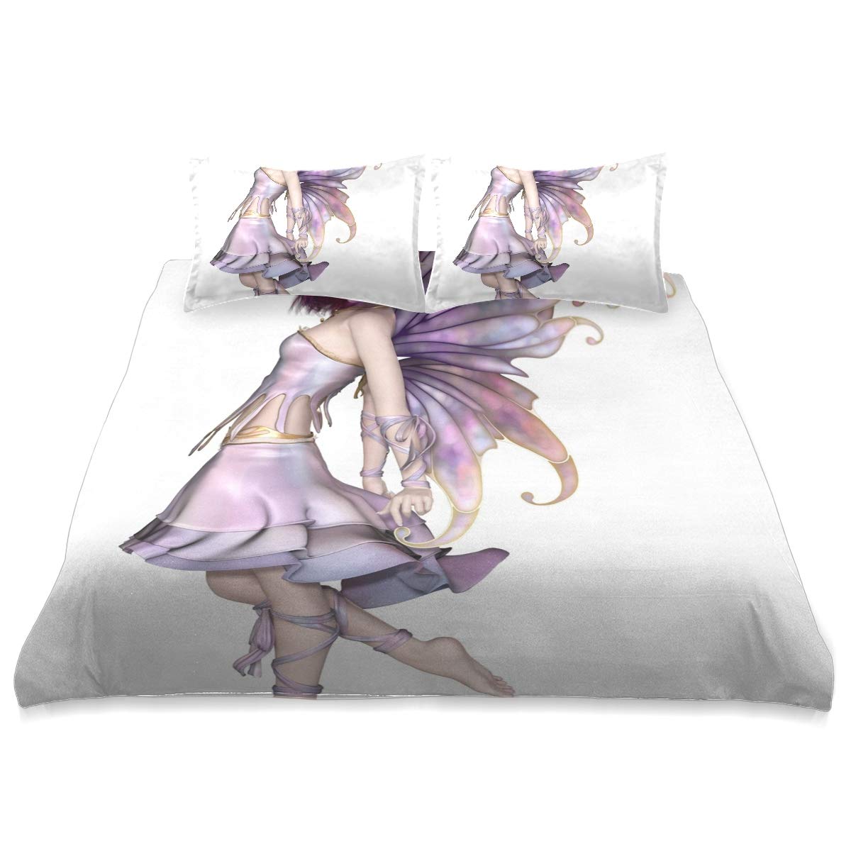 Purple Hair Fairy King Size Comforter Set - 90x104 Inch All Season Soft & Comfortable Bedding Cover for Girls Room, Fantasy Themed Bedroom Decor, Gift for Fairy Tale Lovers