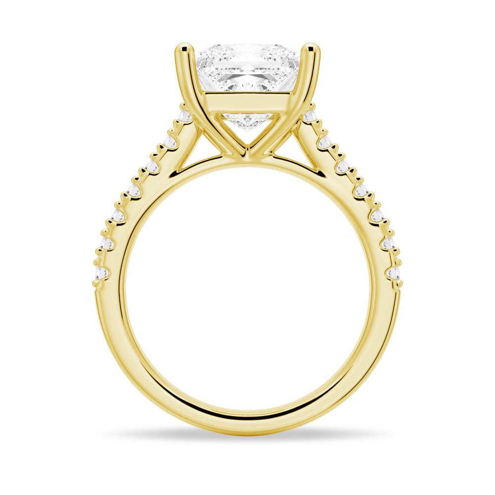 Princess Cut Pavé Moissanite Engagement Ring - 14K White Gold Wedding Band for Women | Perfect Proposal, Anniversary & Bridal Jewelry Gift