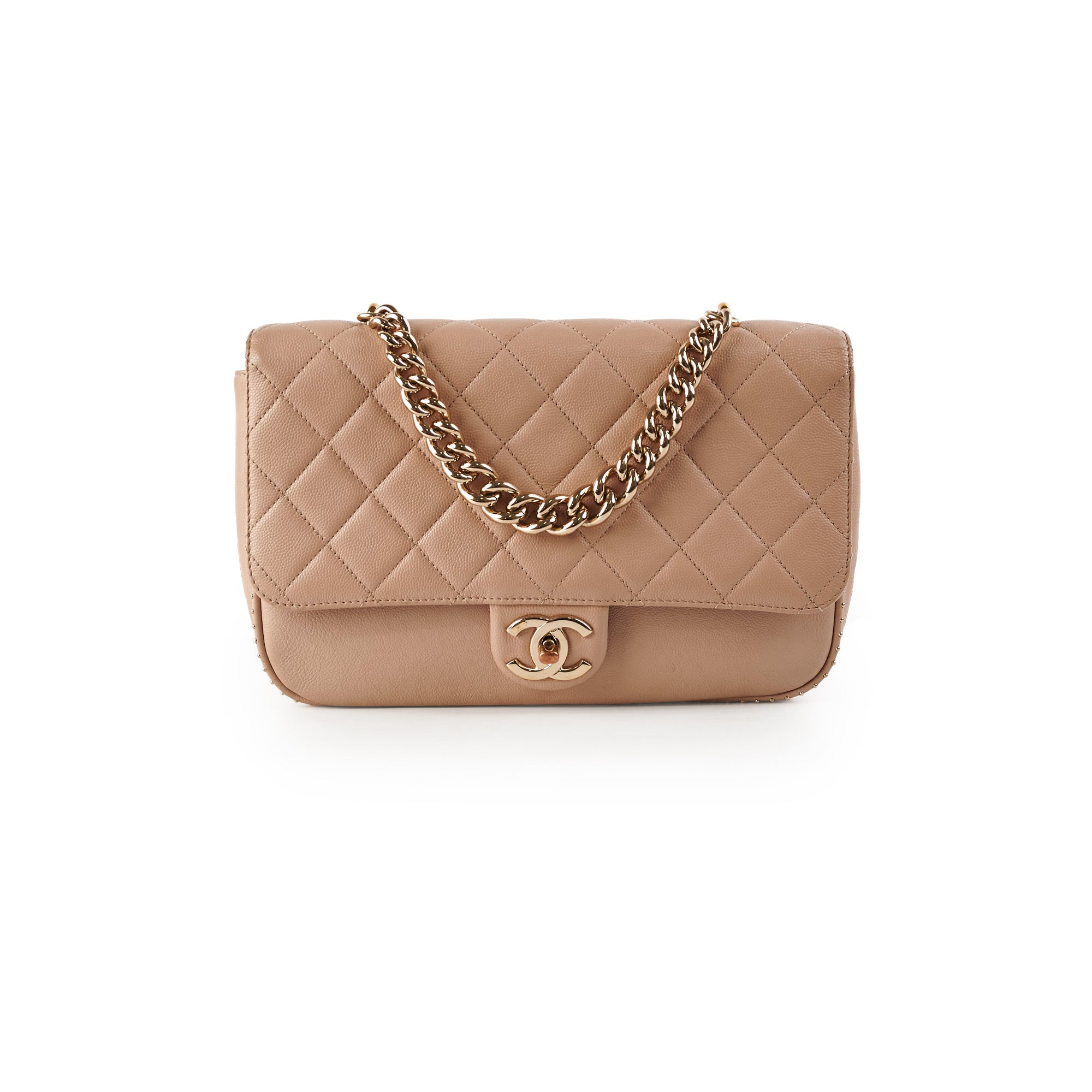 Chanel Caviar Leather Seasonal Flap Bag Beige 24 Series - Luxury Designer Handbag for Women, Perfect for Parties, Events & Everyday Use