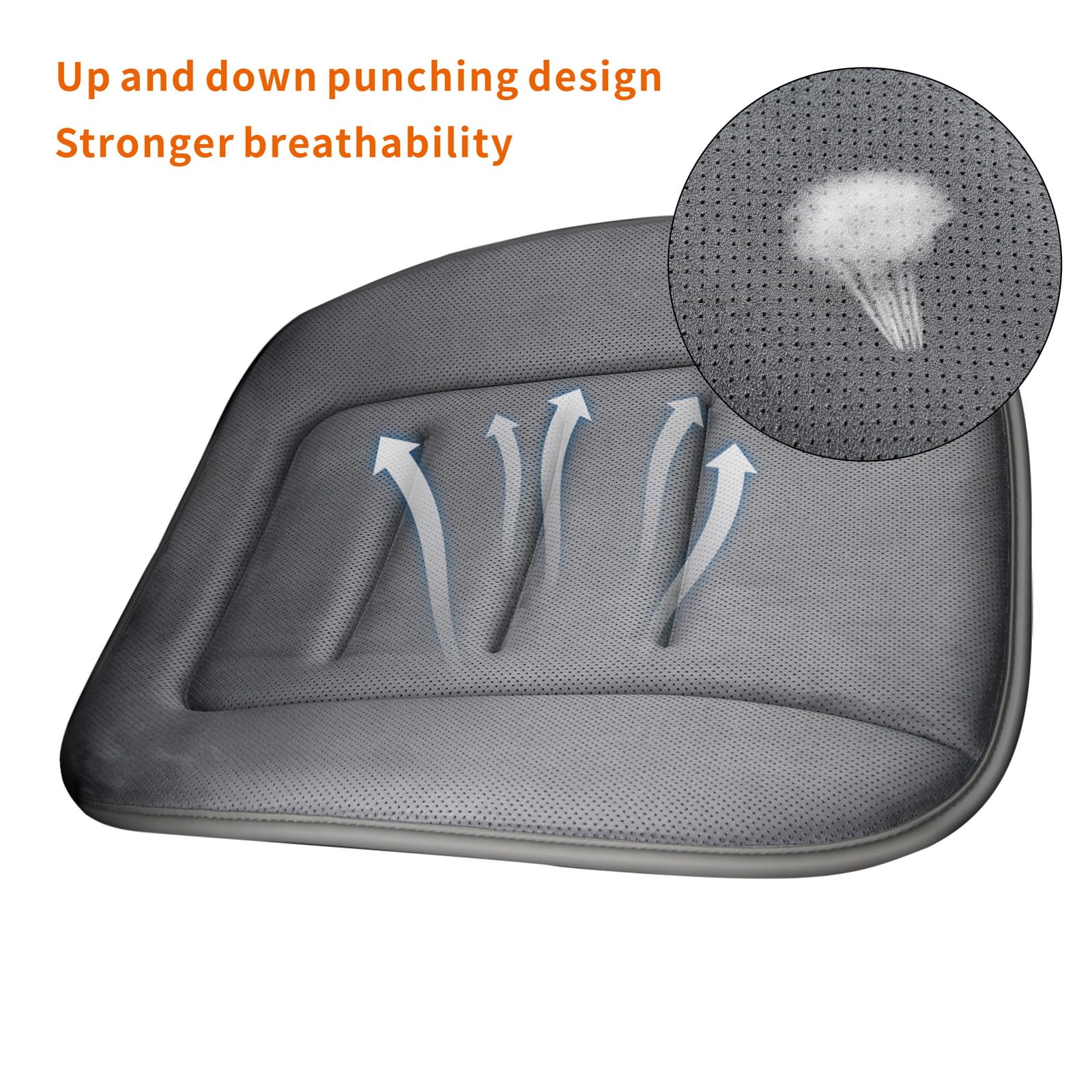 **KAYI Memory Foam Car Seat Cushion – Orthopedic Support for Tailbone Pain Relief, Non-Slip Bottom – Comfortable for Driving, Office & Home Use (Grey)**    *(Perfect for Long Commutes, Road Trips, Work-from-Home & Gaming Chairs – Enhances Posture & Reduces Back Discomfort)*