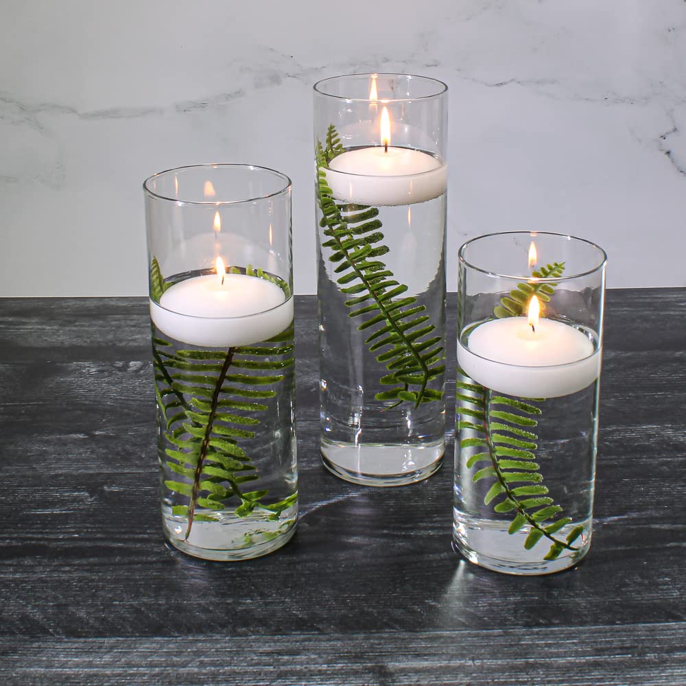 36 Eastland Glass Cylinder Vases with 36 White 3
