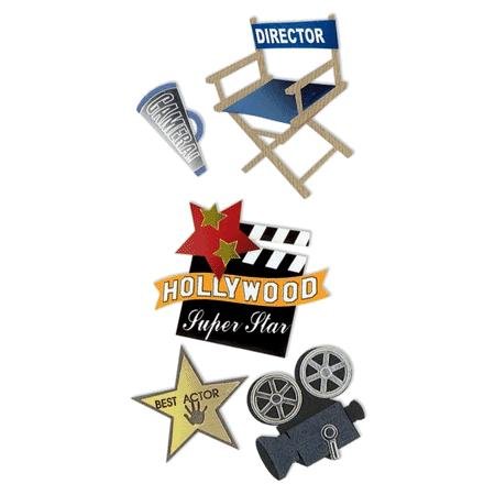 Sandylion Essentials 3D Stickers - Hollywood Superstar Collection | Premium Decorative Stickers for Scrapbooking, Journals, DIY Crafts & Party Decorations
