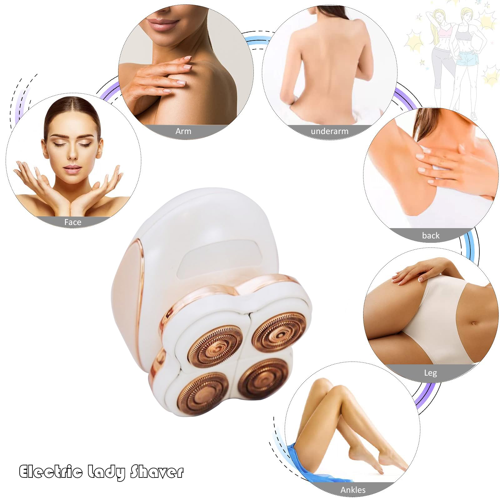 Best Women's Electric Shaver - Cordless Painless Hair Removal Device with LED Light, Waterproof Rechargeable Bikini & Body Shaver for Smooth Skin | Perfect for Travel, Home Use & Quick Grooming