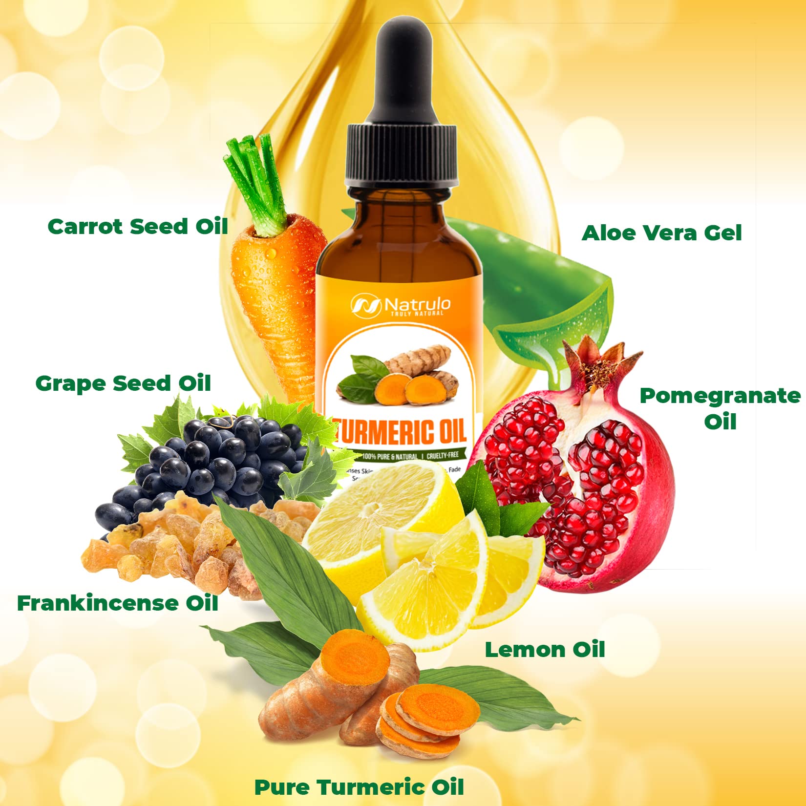 **Organic Turmeric Serum for Face & Body - Natural Skin Brightening Oil for Dark Spots & Acne Scar Treatment - USA-Made Handcrafted Skincare for Even Tone & Glowing Skin - Perfect for Daily Use & Post-Acne Healing**