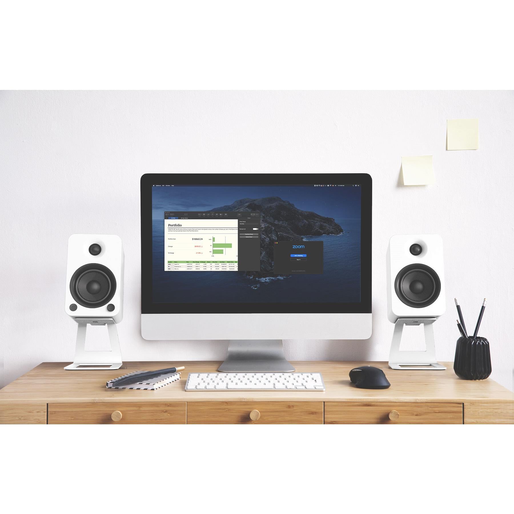 Kanto YU4 Premium Powered Desktop Speakers with Bluetooth 5.0, Phono Preamp - High-Fidelity Audio for Home Office, Gaming & Music Listening