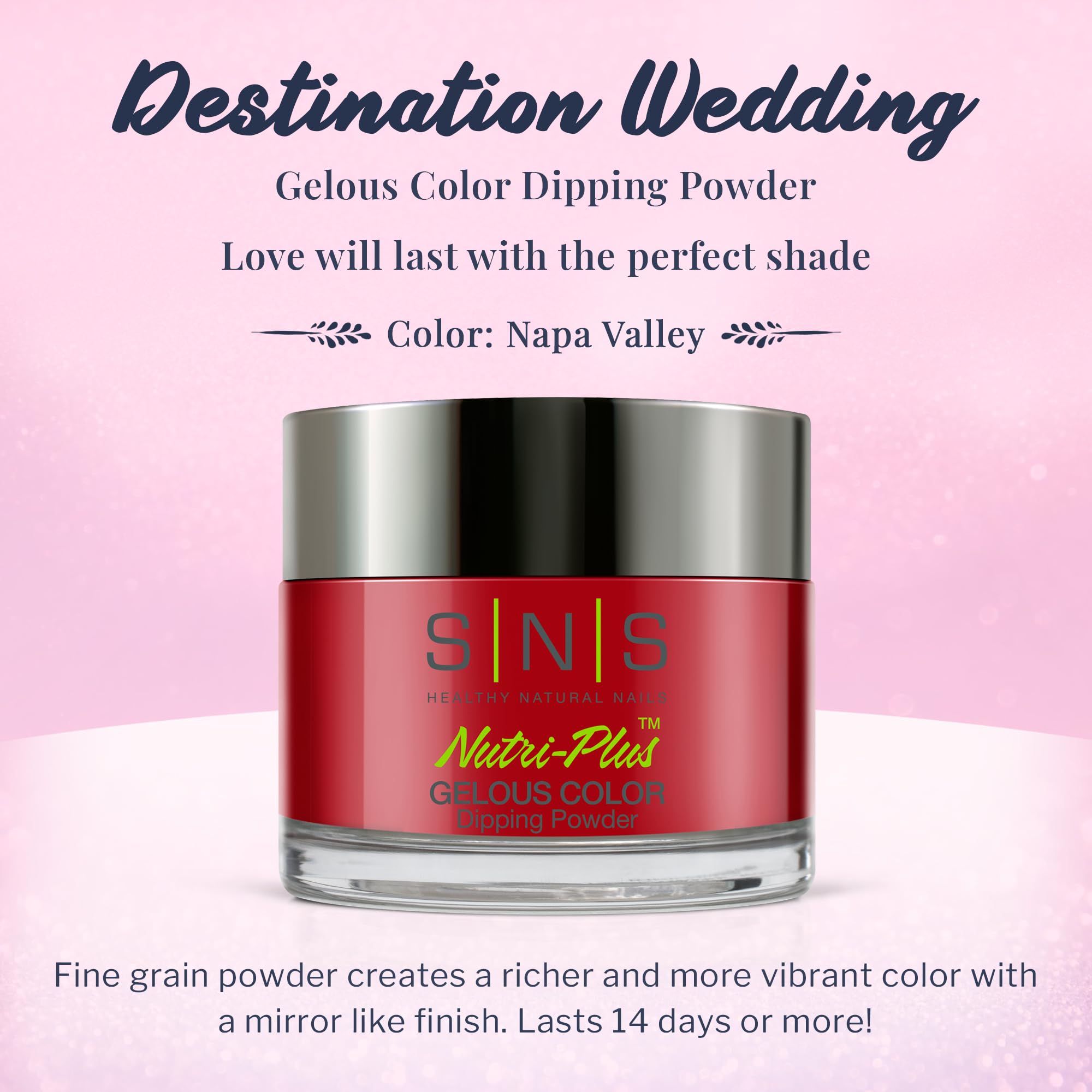 SNS Nail Dip Powder - Gelous Color Dipping Powder in Napa Valley Red - Long-Lasting 14-Day Dip Nail Polish - Low Odor & No UV Lamp Needed - 1oz for Professional Salon & At-Home Manicures