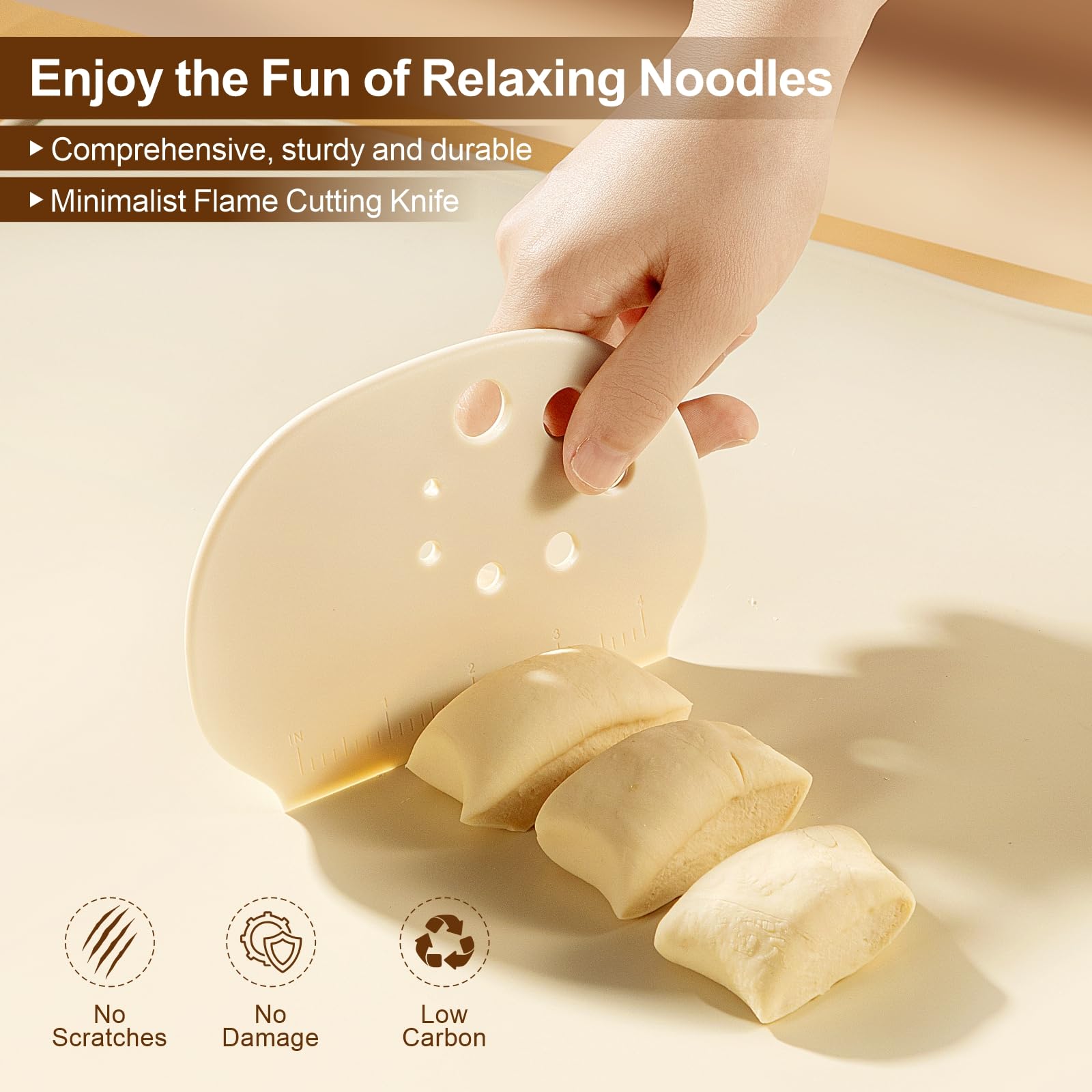 AILUROPODA 2 Pack Stainless Steel Core Dough Cutters - Plastic Scraper & Spatula Set for Baking Bread, Cake, Pizza, Cookies & Cupcakes - Perfect for Home Bakers & Professional Kitchens