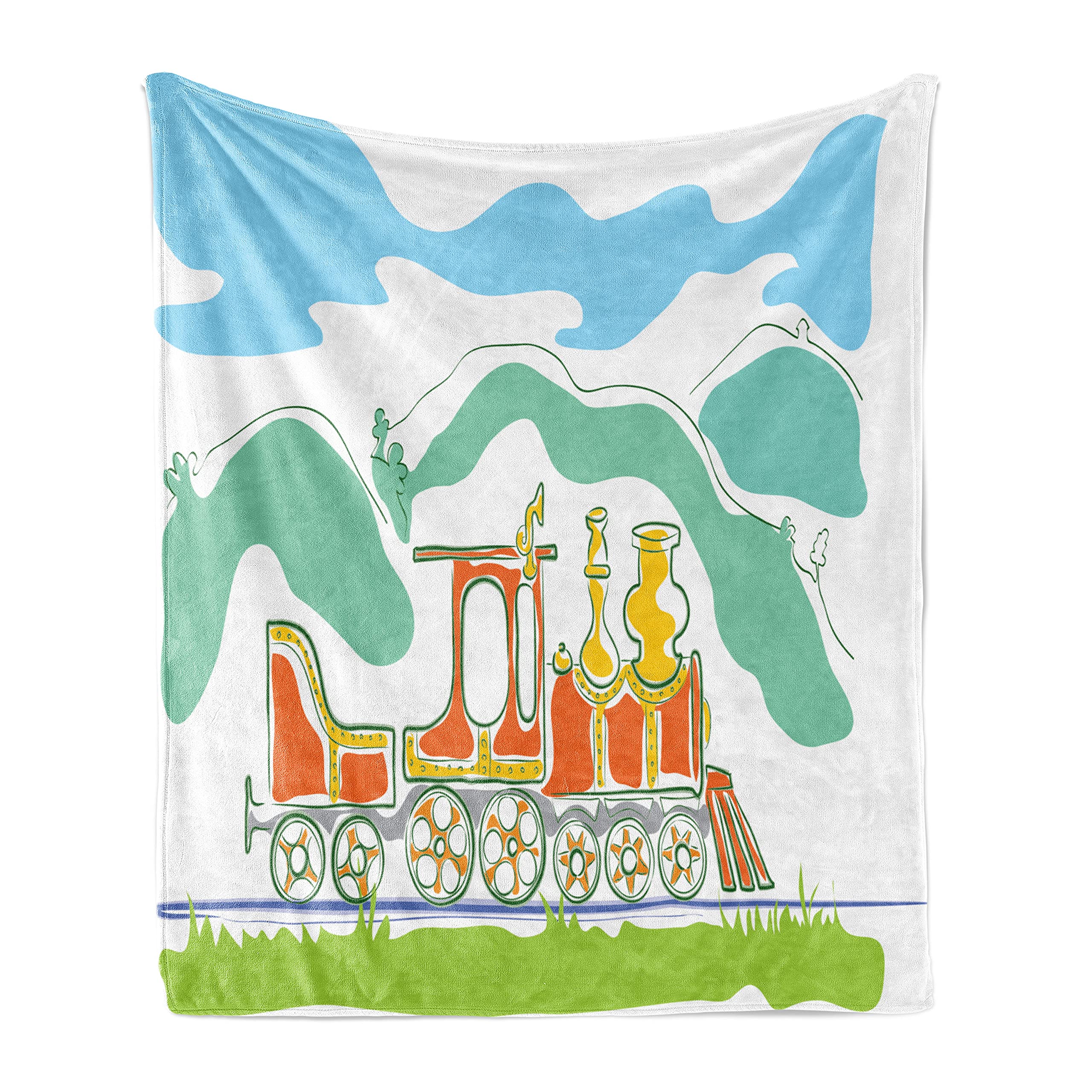Ambesonne Vintage Train Fleece Throw Blanket - 70