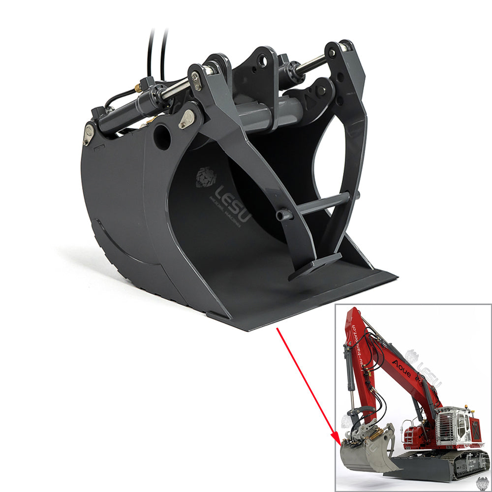 1/14 LESU Aoue ET35 RC Hydraulic Excabator Metal Tiltable Bucket Grab Grapple - Quick Detachable Fixed Mount Crusher for Excavator Models - Perfect for Construction Simulation, RC Toy Collection, and DIY Projects