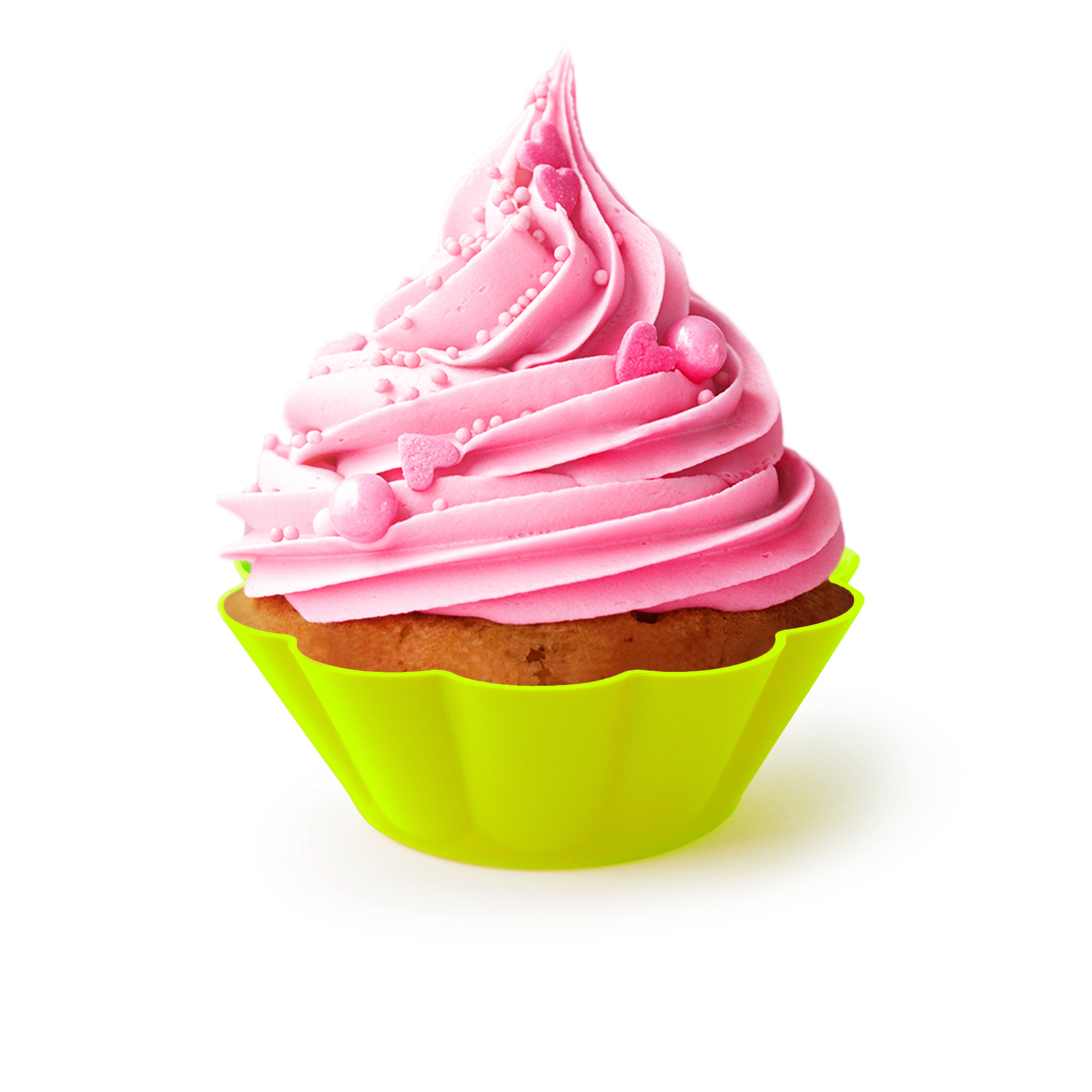 Bakelicious BAKE EAT & SMILE Scalloped Silicone Cupcake Liners - 12-Pack Assorted Colors - Reusable Baking Cups for Muffins, Cupcakes & Party Desserts - Perfect for Birthday, Wedding & Holiday Baking