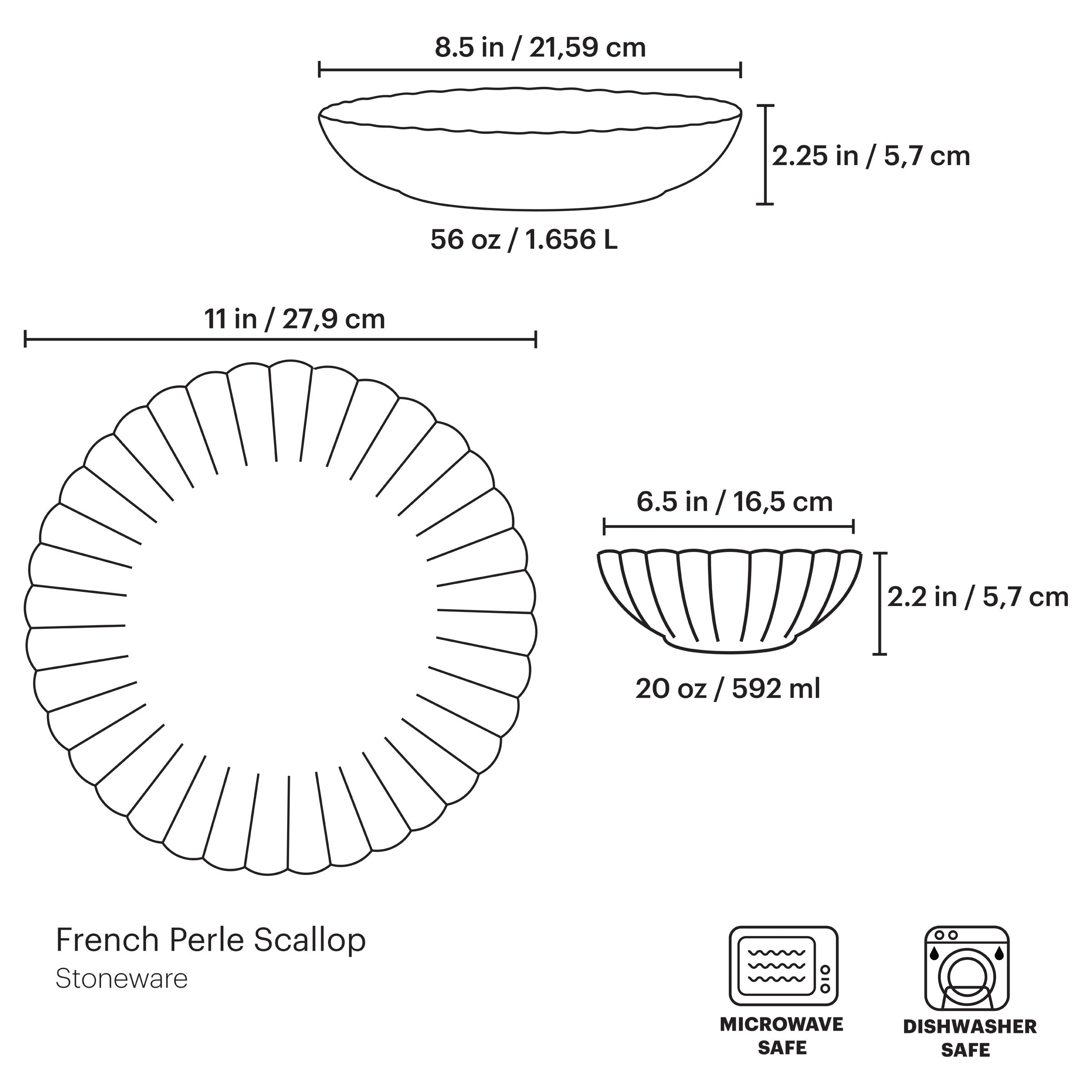 Elegant French Perle Scallop White 12-Piece Dinnerware Set - Premium Porcelain Tableware for Formal Dining, Wedding Registry & Special Occasions